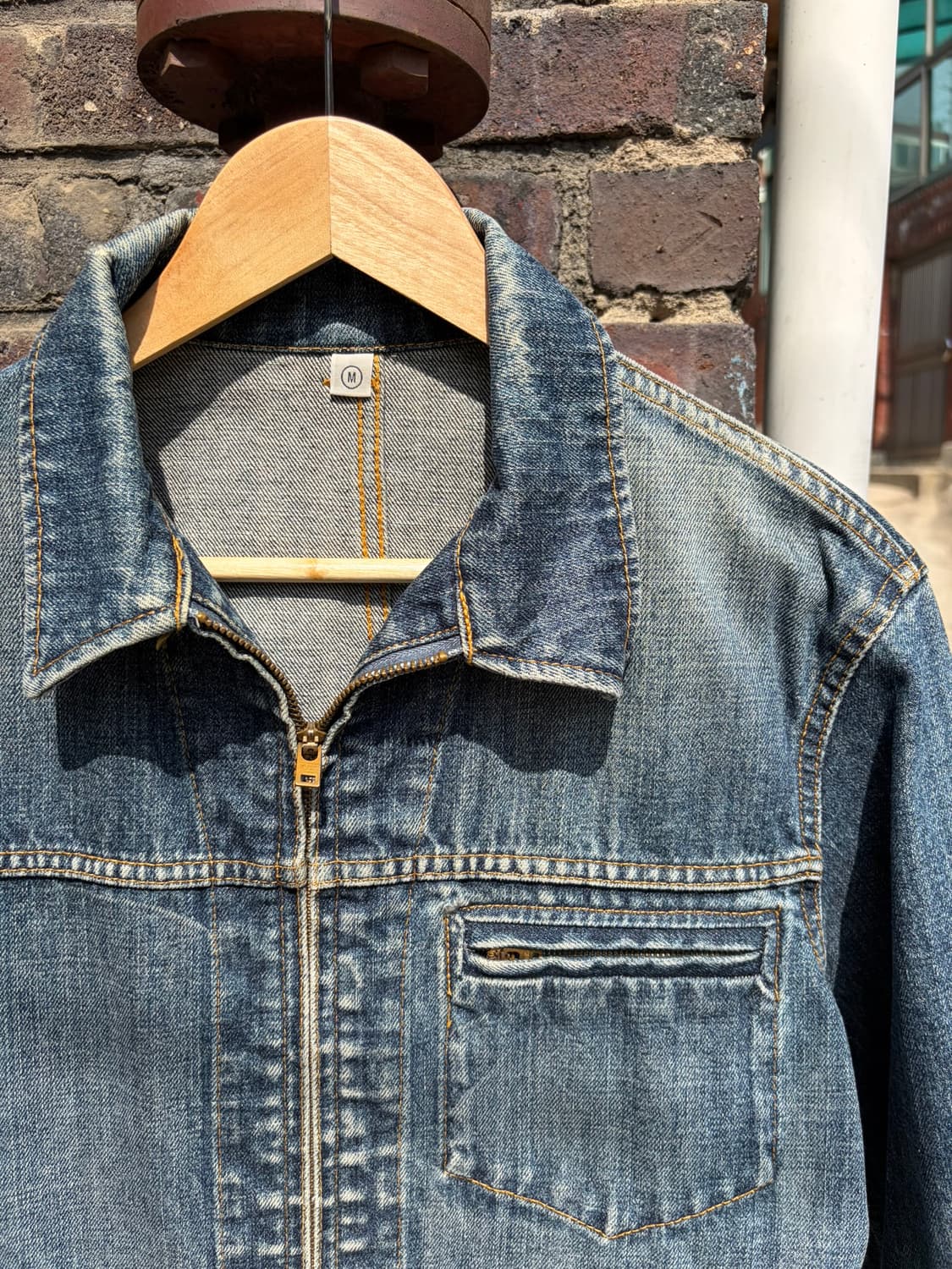 Old Uniqlo 데님 집업 워크 자켓 상품이미지2