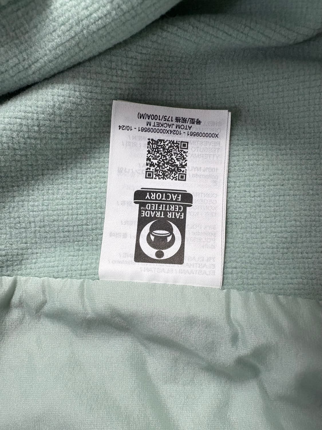 Arcteryx 아크테릭스 맨즈 스톤그린 아톰 자켓 M 상품이미지7