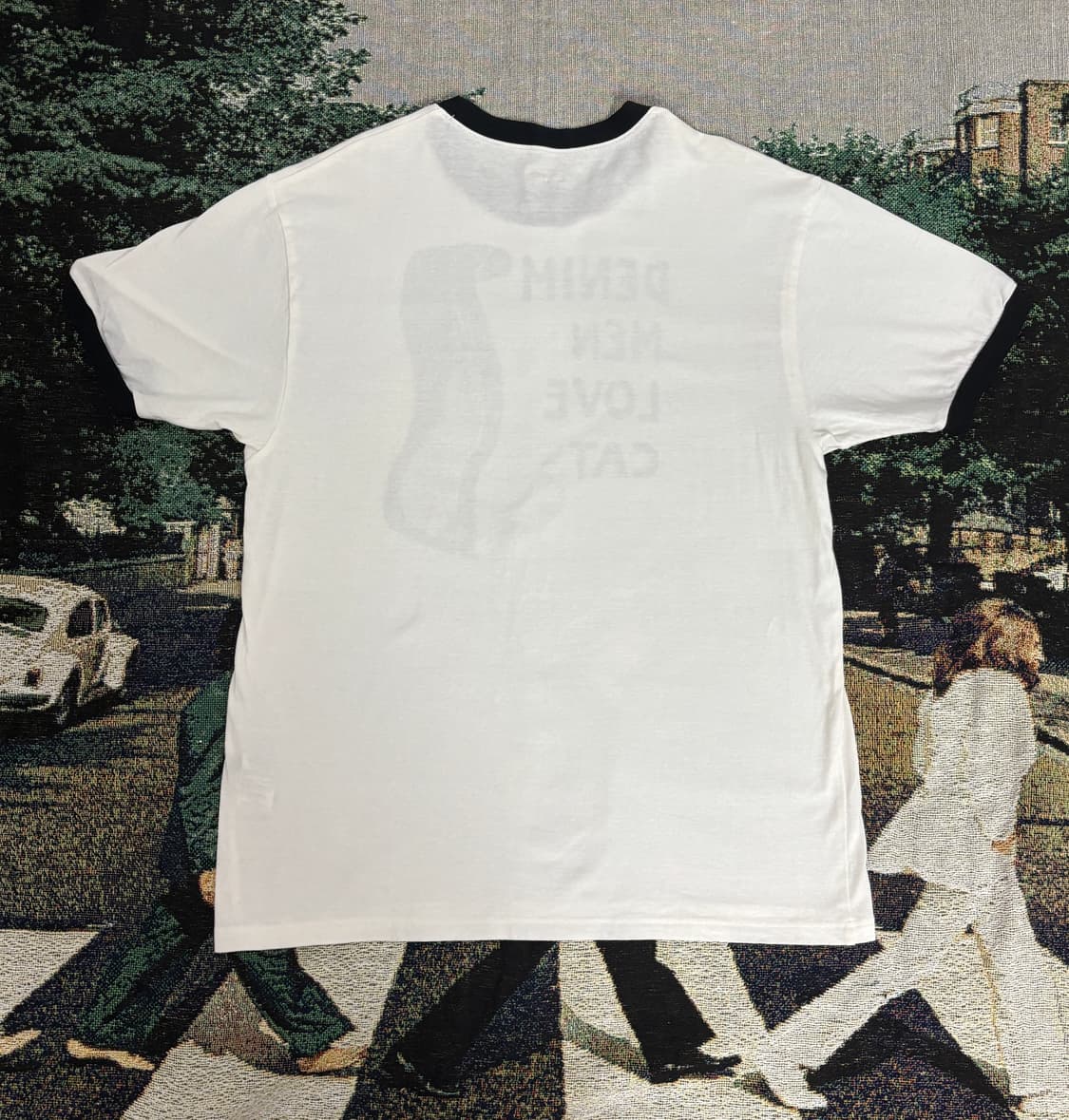 캐피탈 20 저지 링거 티셔츠 데님 맨 러브 캣 스크래치 Pt 화이트 상품이미지2