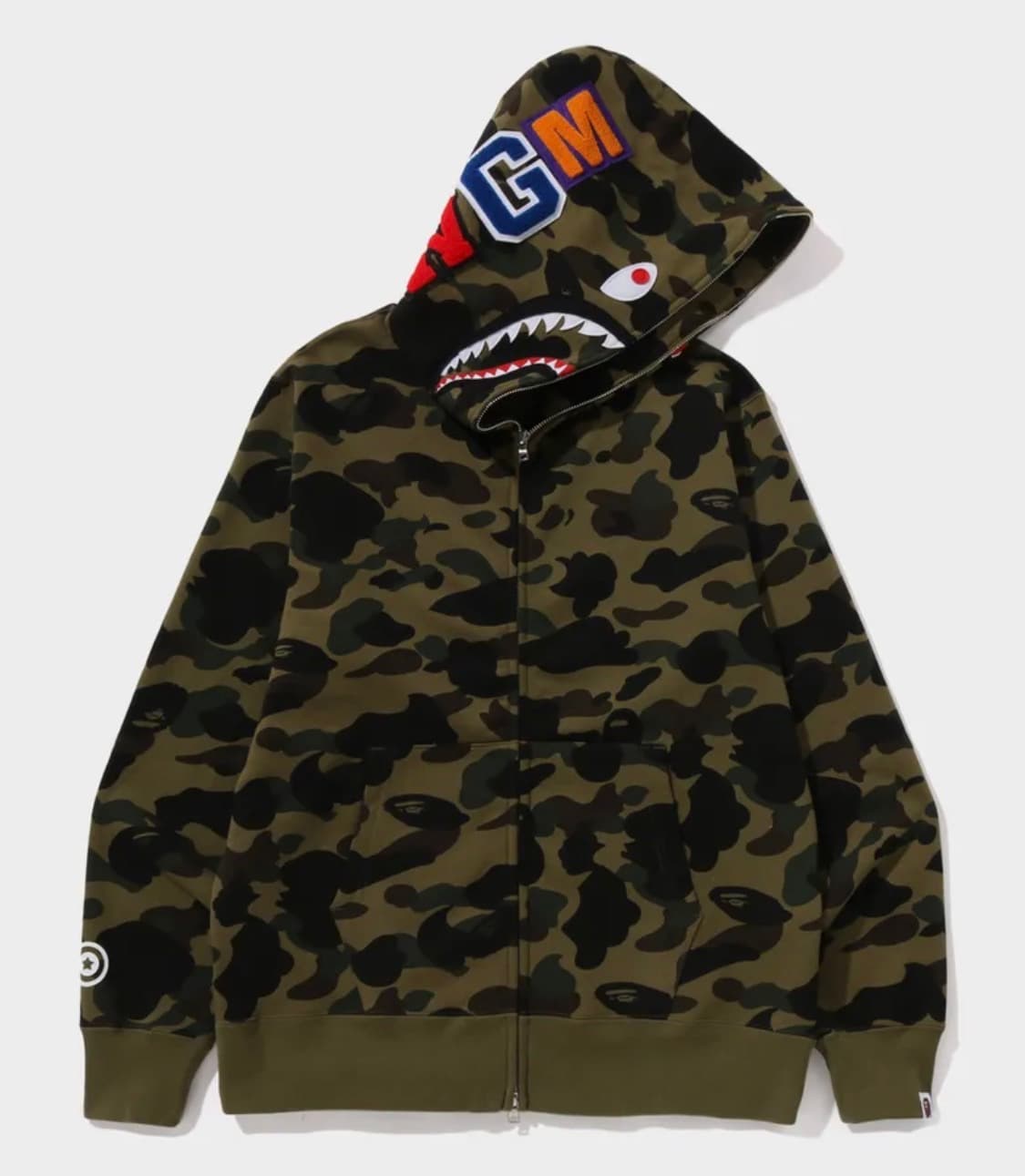 새상품)L사이즈 베이프 퍼스트 카모 샤크 후드집업 bape 그린 상품이미지1