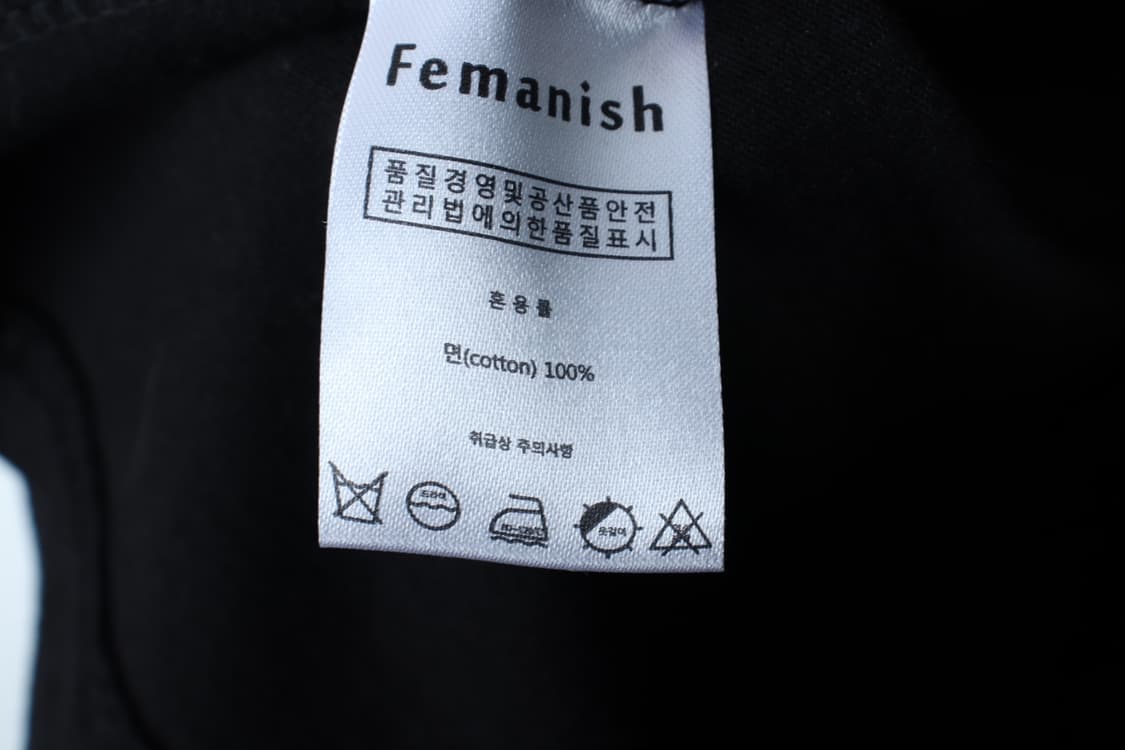 (M-L) 페매니쉬 반팔 티셔츠 새상품 백로고 블랙 올드스쿨-H33246 상품이미지9