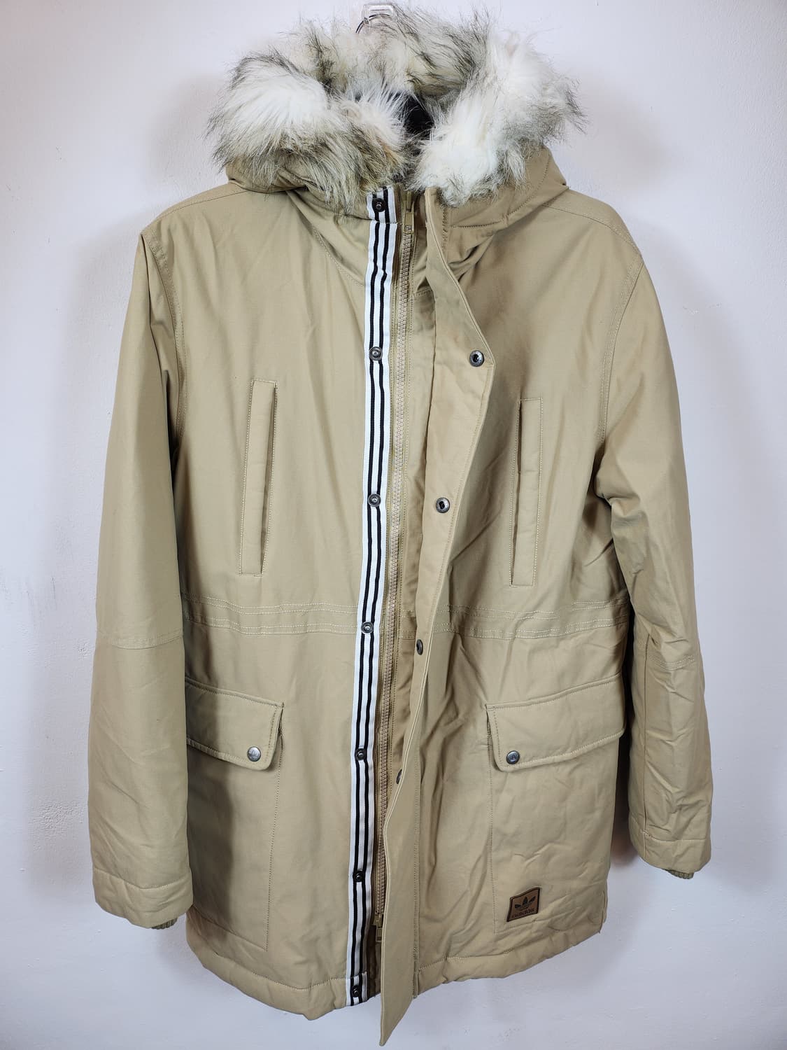 아디다스 베이지 스트라이프  다운패딩 파카 95 M 새제품급 상품이미지7