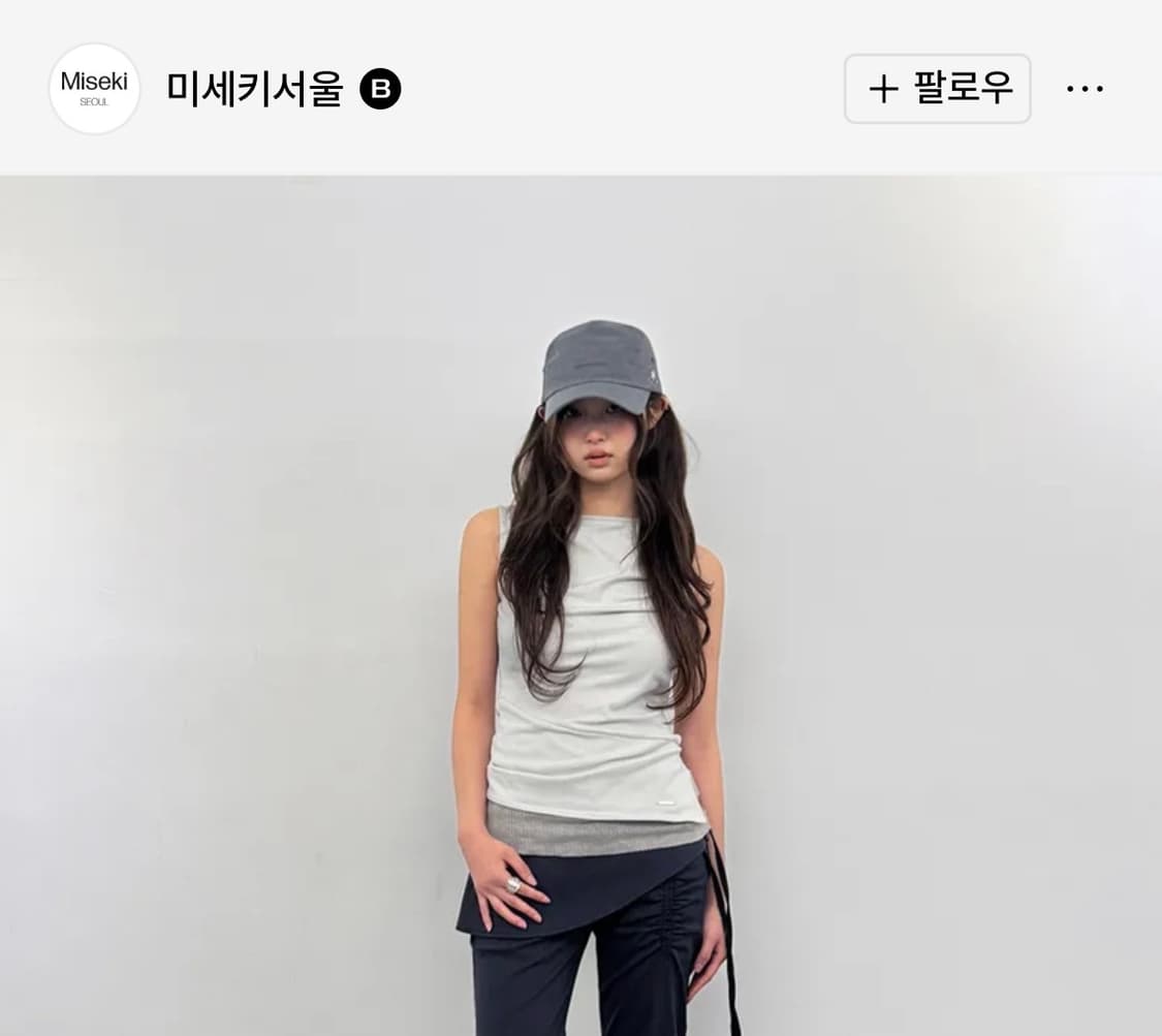 미세키서울 핫픽스 로고 볼캡 그레이 상품이미지2