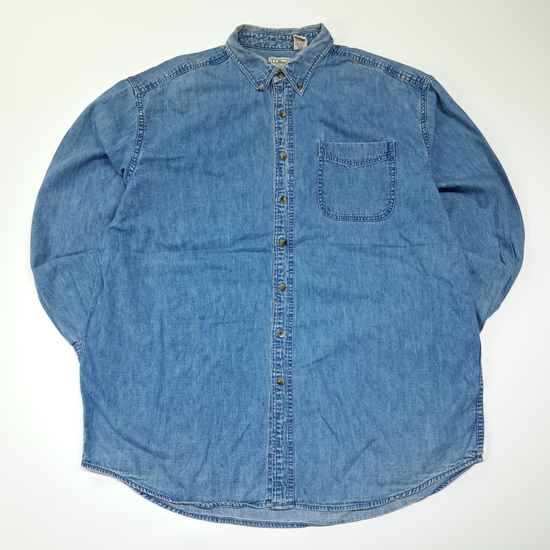 CL453 XL 엘엘빈 90s 코튼 버튼다운 인디고 데님셔츠 남방 상품이미지1