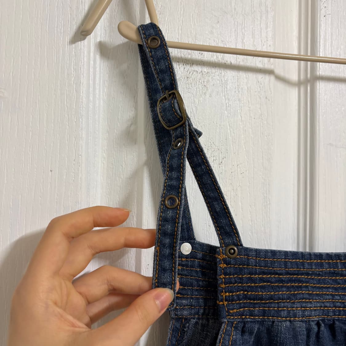 일본 빈티지 모리걸 하구미 멜빵 청 원피스 나시 데님 카모메산장 상품이미지2