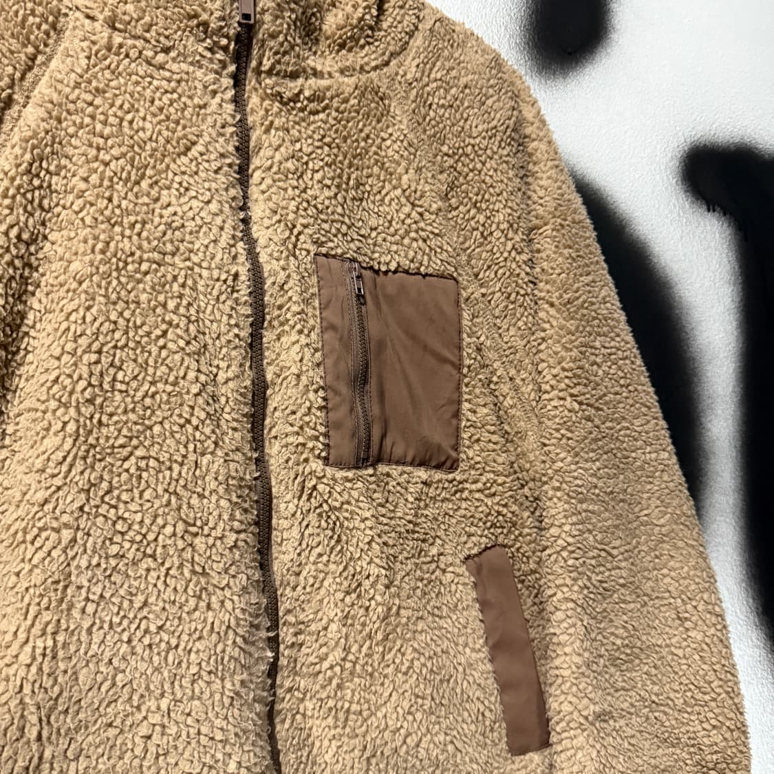 VTG 빈티지 초코 모카 브라운 리버시블 플리스 집업 후디 상품이미지7