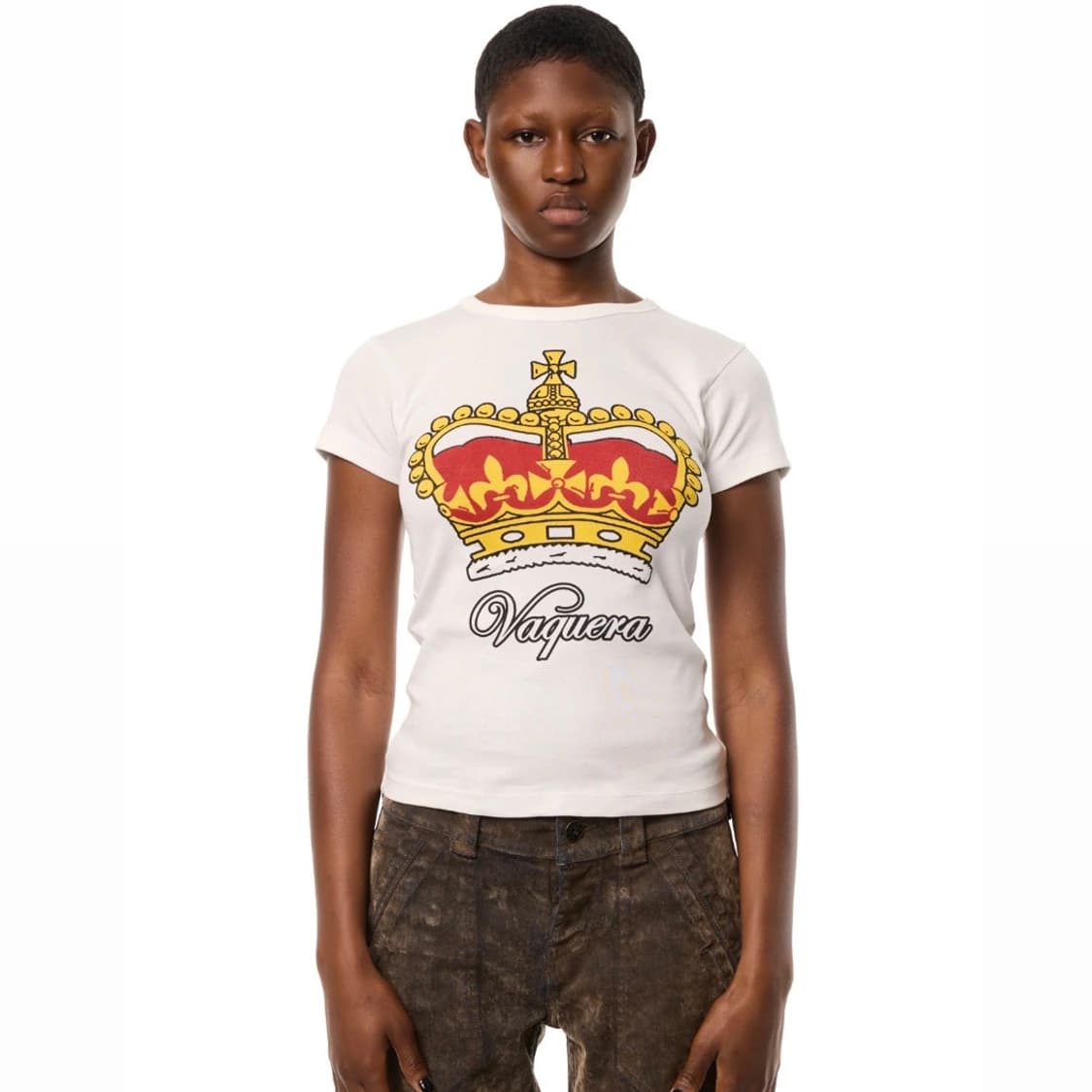 [XS,S,M,L]바퀘라 26ss 크라운 베이비 티셔츠/화이트 상품이미지1