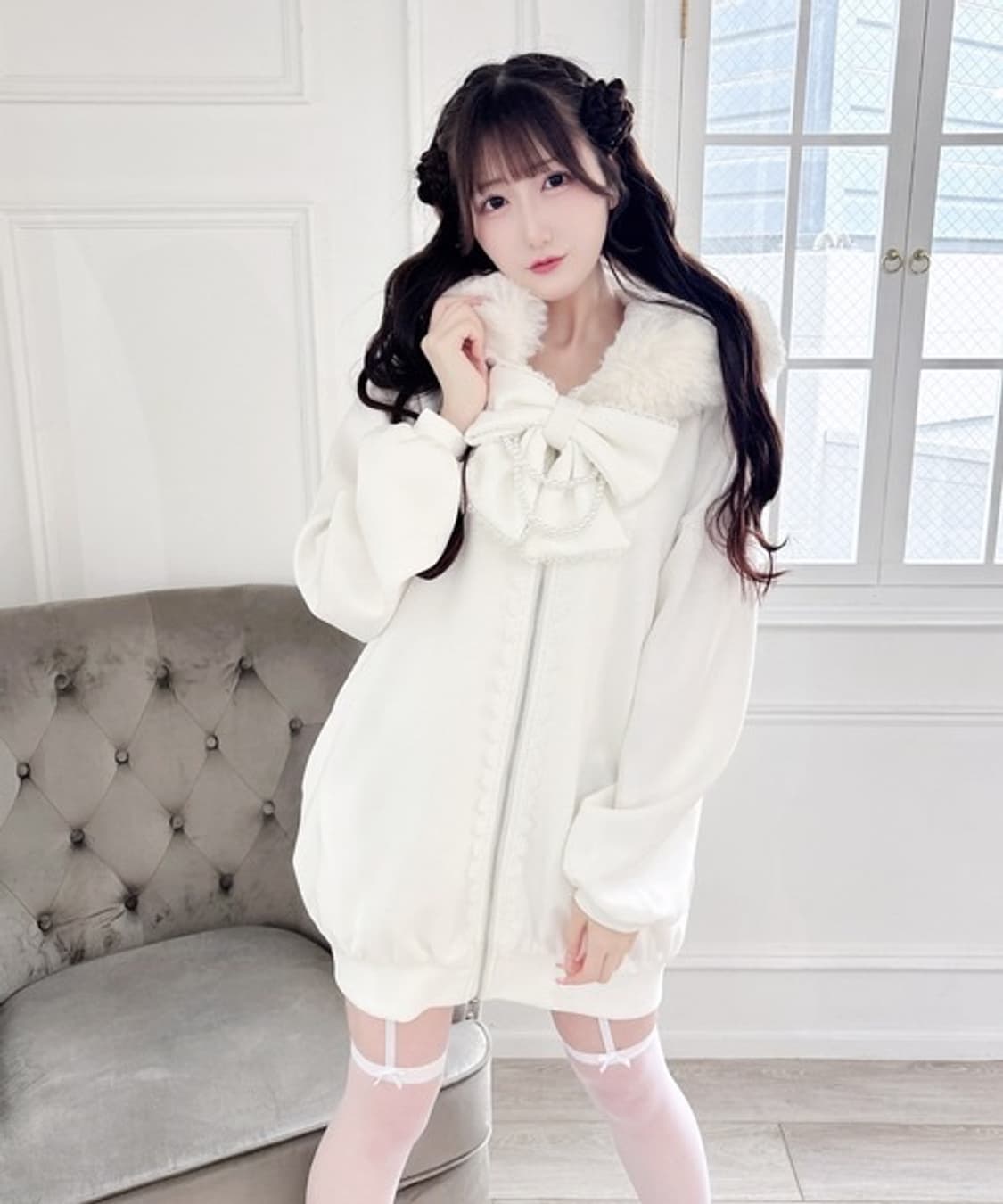 ma*rs 마즈 퍼 후드집업 양산형 양지뢰 스나계 걸리 일브 상품이미지2