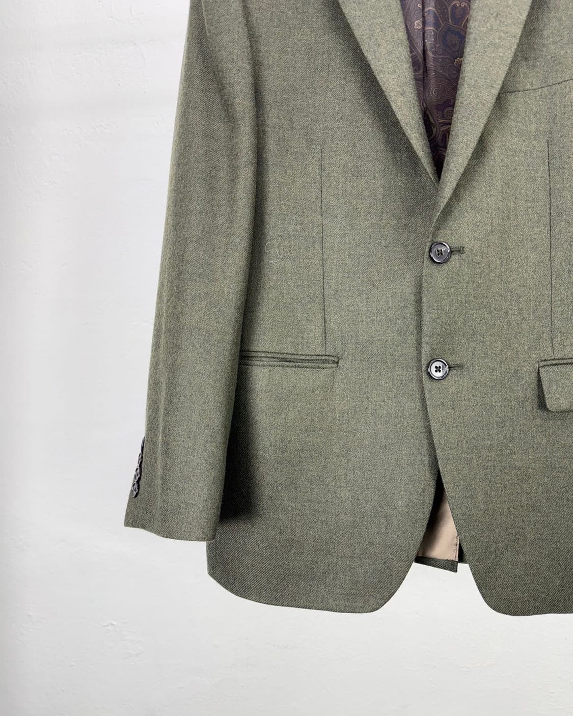 로렌 랄프로렌 솔리드 그린 노치드 라펠 2b 블레이저 상품이미지4