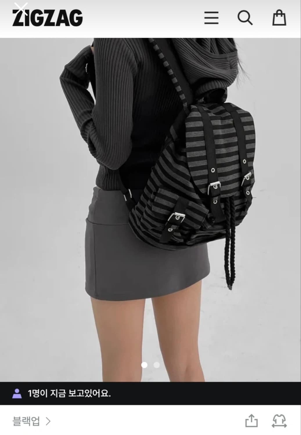 블랙업 콜로인 스트라이프 백팩 위시코어 상품이미지1