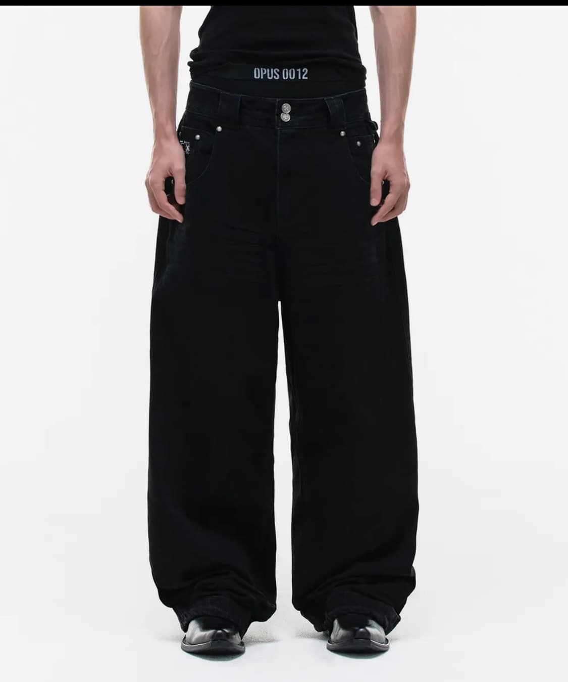 OPUS 0012 리퀴드 데님팬츠 블랙 m 상품이미지1