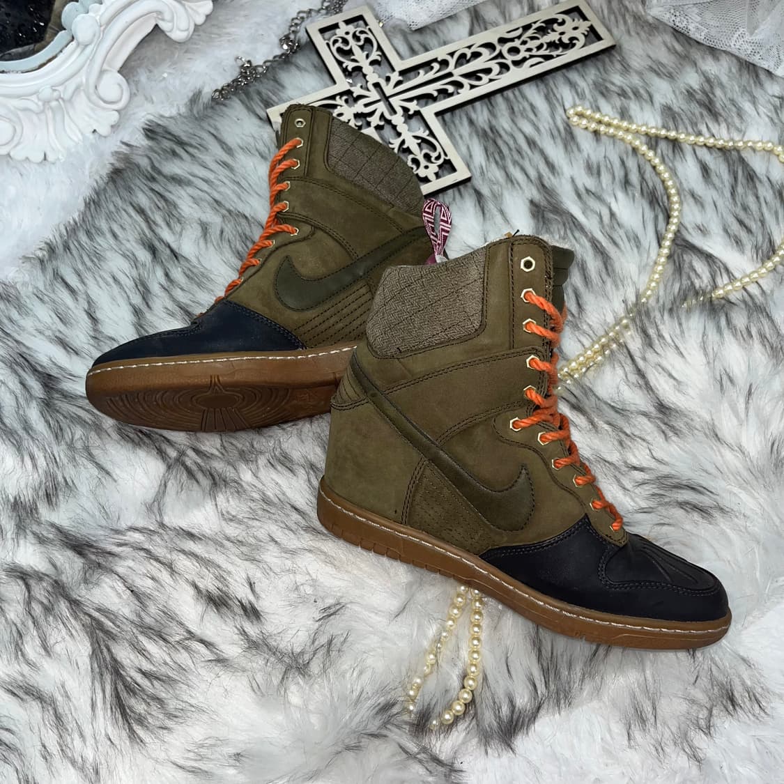 나이키 카키 그런지 하이탑 웨지스니커즈 상품이미지1