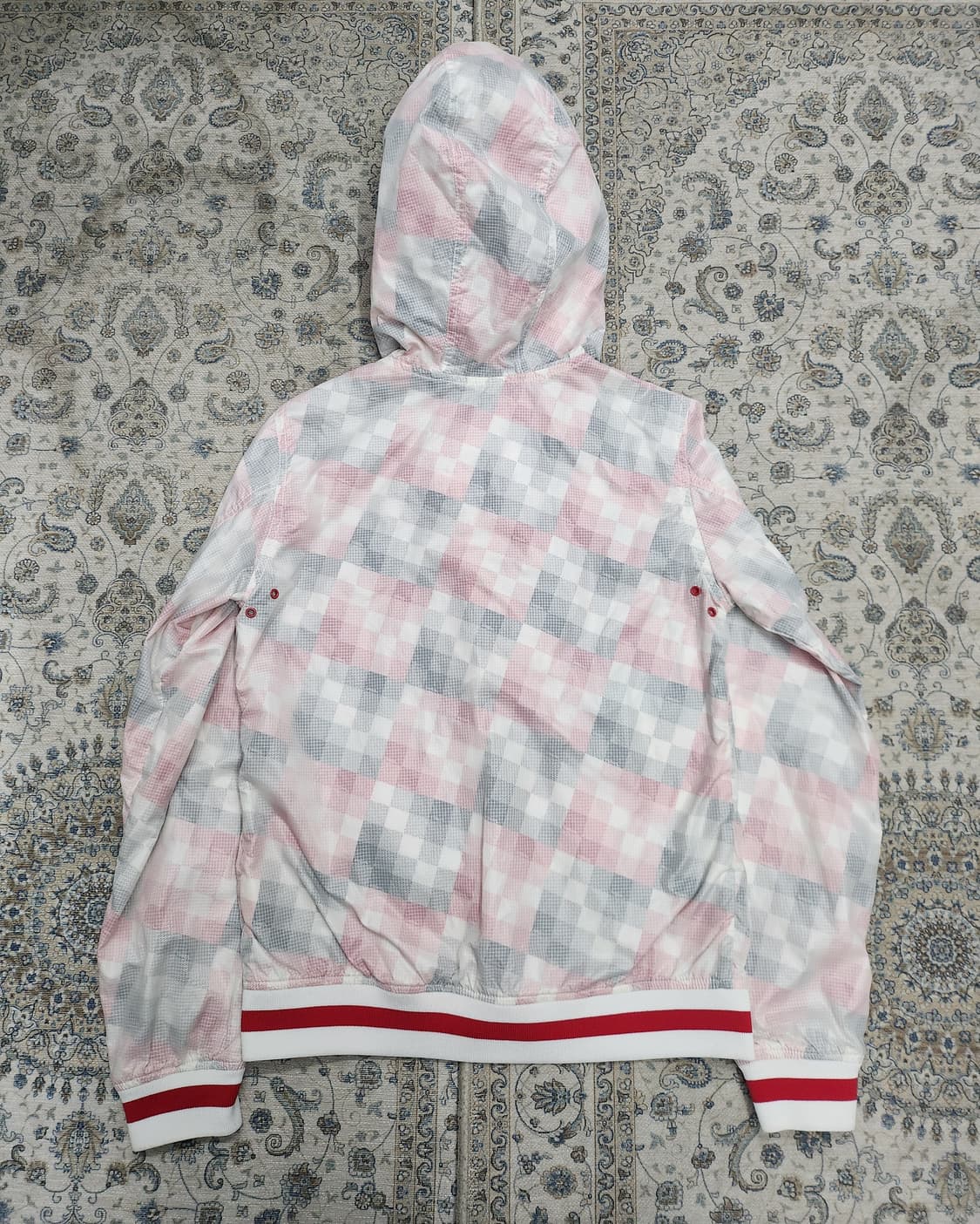 EVISU 에비수 체크 패턴 후드 바람막이 M (55까지) 상품이미지2