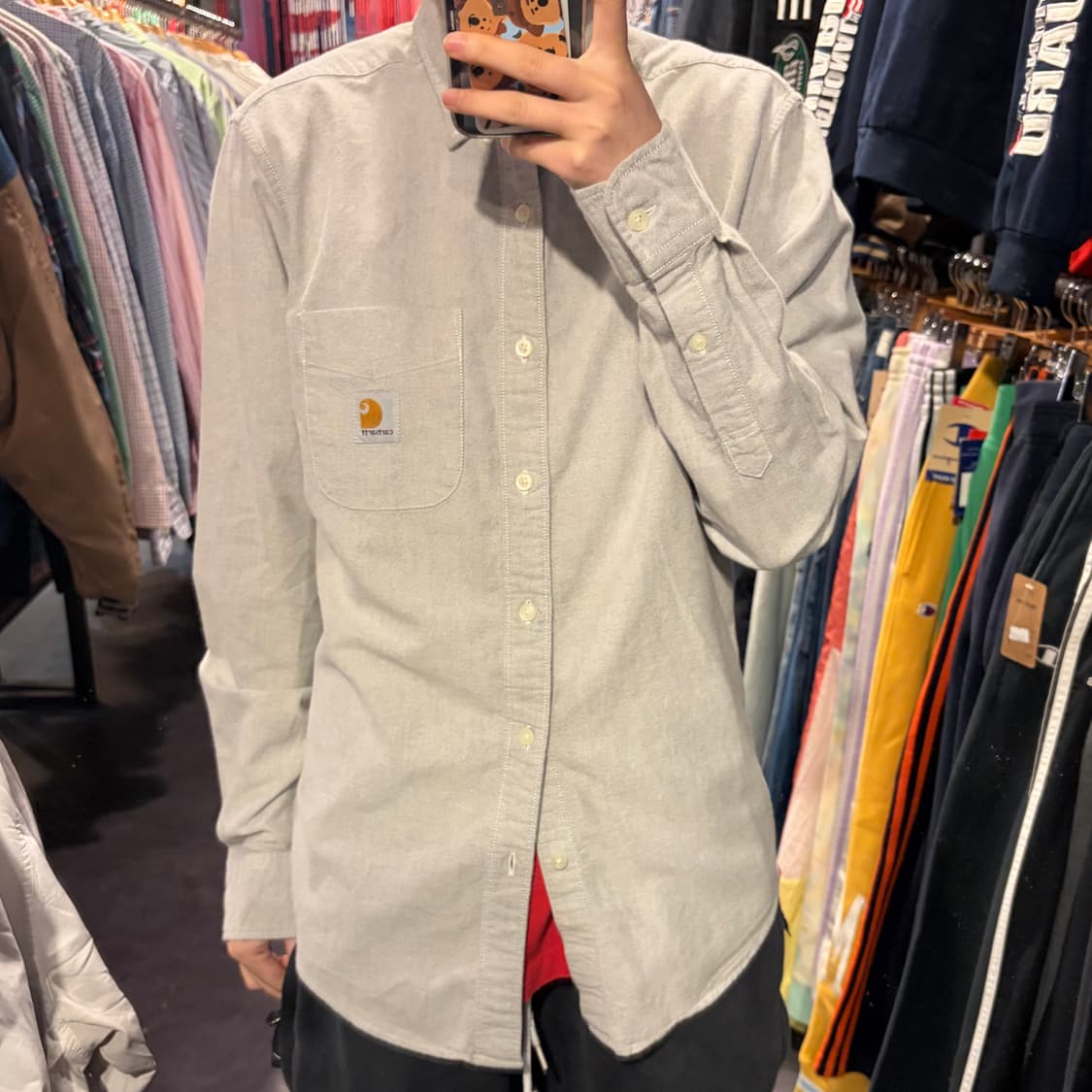 [IM]  Carhartt 칼하트 긴팔 셔츠 라이트 그레이 상품이미지1