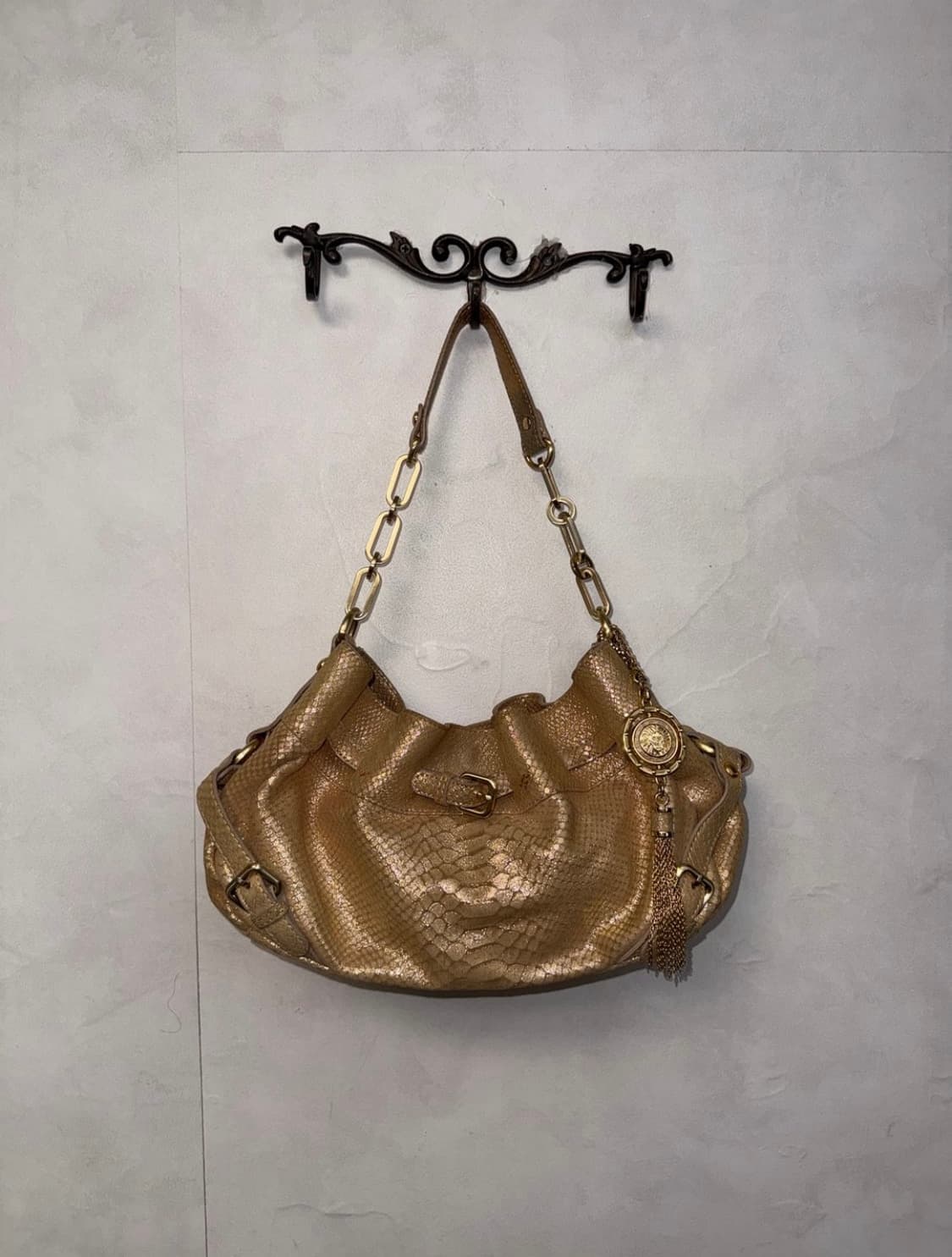 Anne Klein 앤클라인 골드 파이톤 체인 숄더백 갸루 y2k 상품이미지1