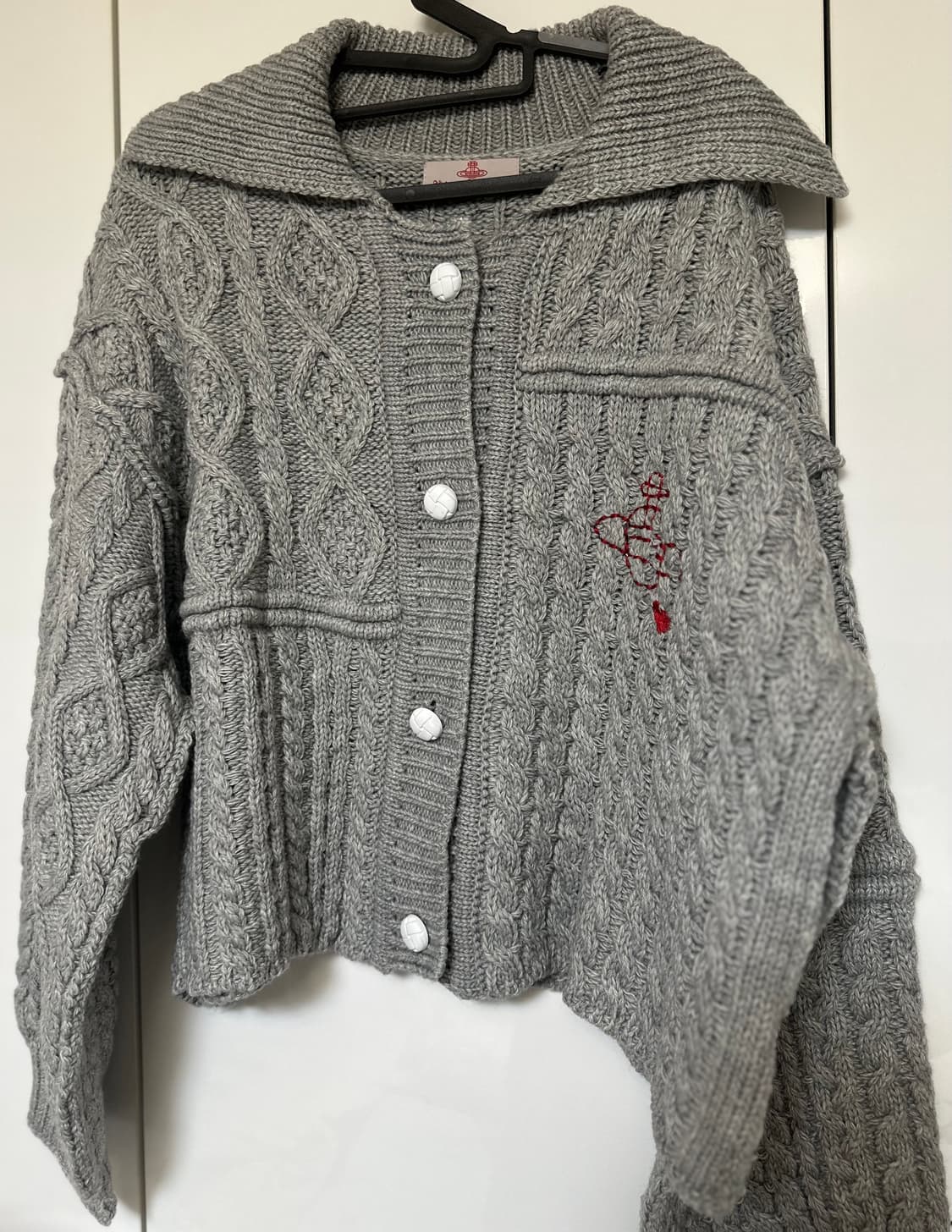 비비안웨스트우드 그레이 울케이블 가디건  상품이미지2