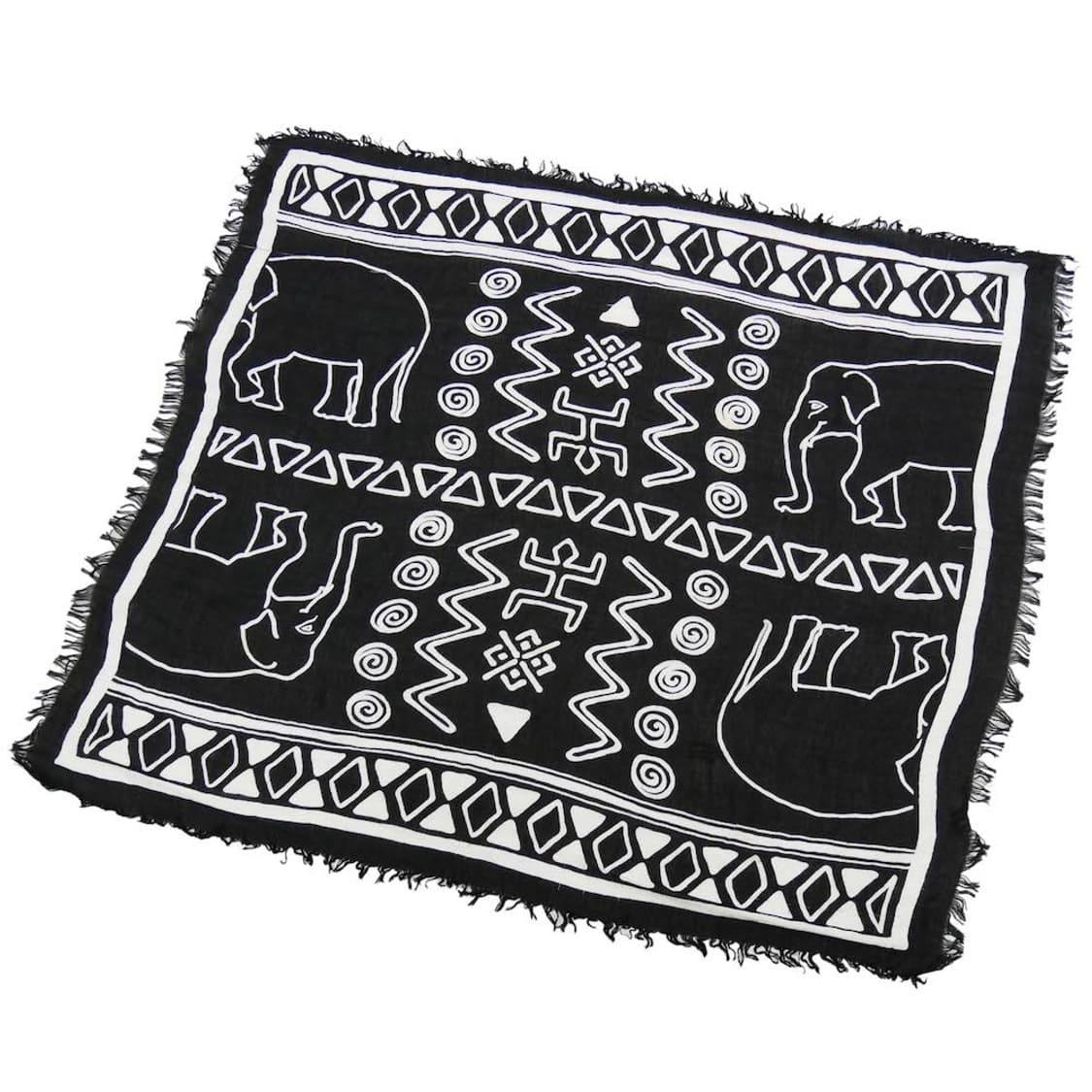 YOHJIYAMAMOTO 요지야마모토 패턴프린지 스톨 스카프 상품이미지1