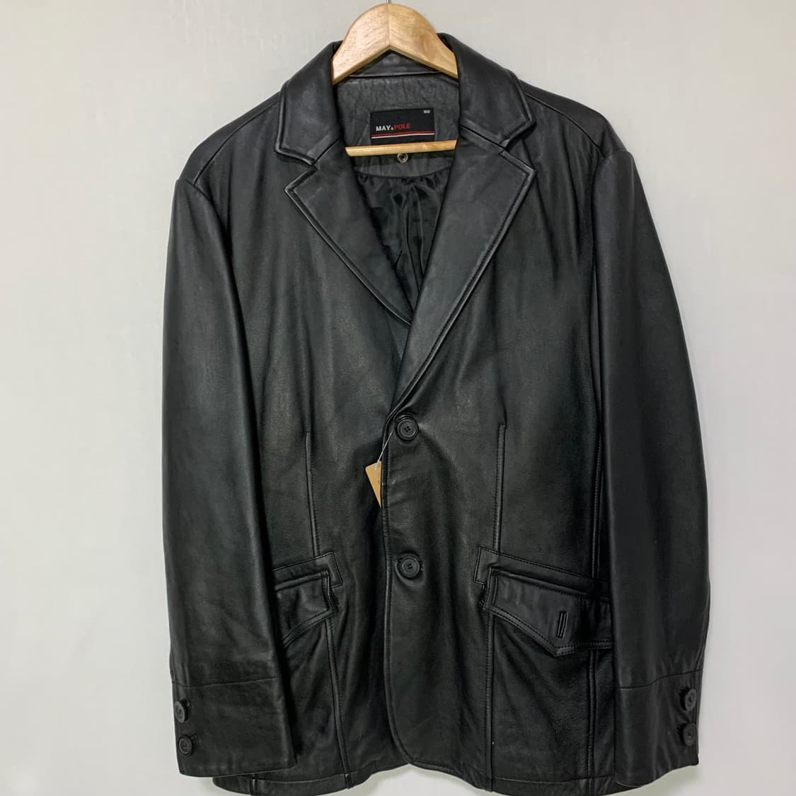 MAYPOLE 메이폴 빈티지 리얼레더 블랙 양가죽 자켓 100 상품이미지2