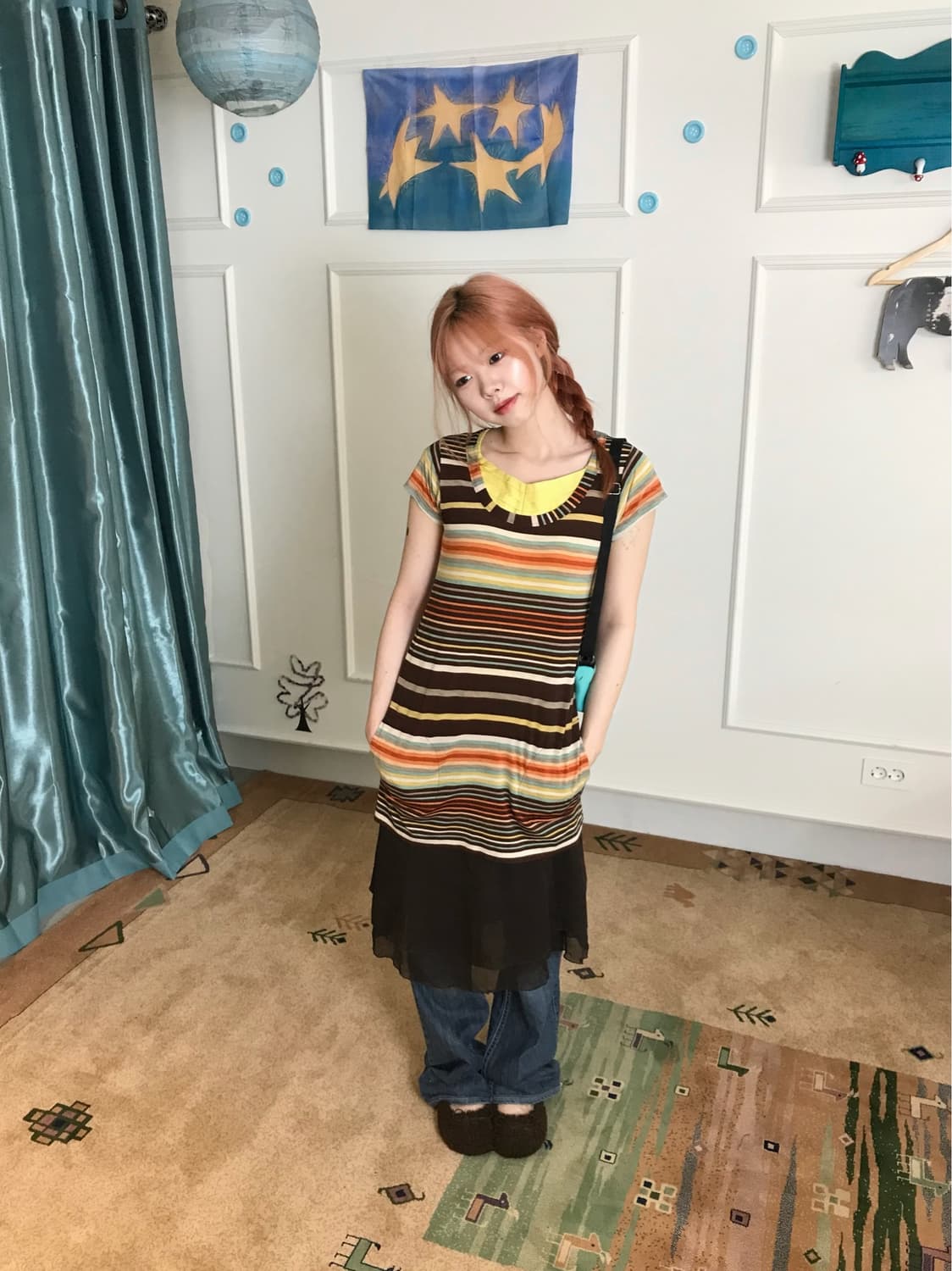 무지개떡코어~?!🌈 무지개사탕 맛 러블리 빈티지 코디셋𓂃˖₊🍬 상품이미지1