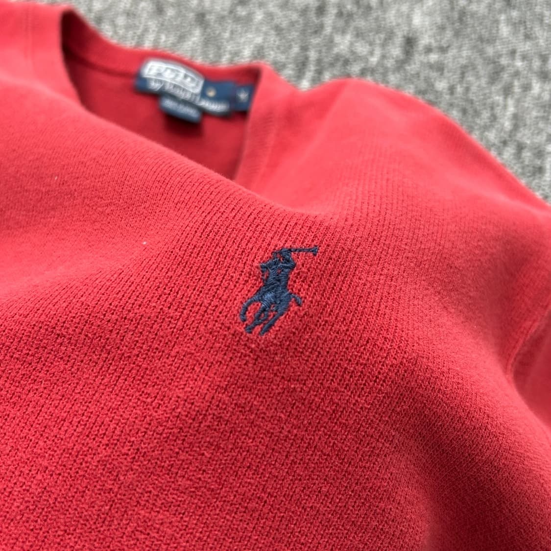 폴로 랄프로렌 버건디 브이넥 스웨트셔츠 상품이미지4