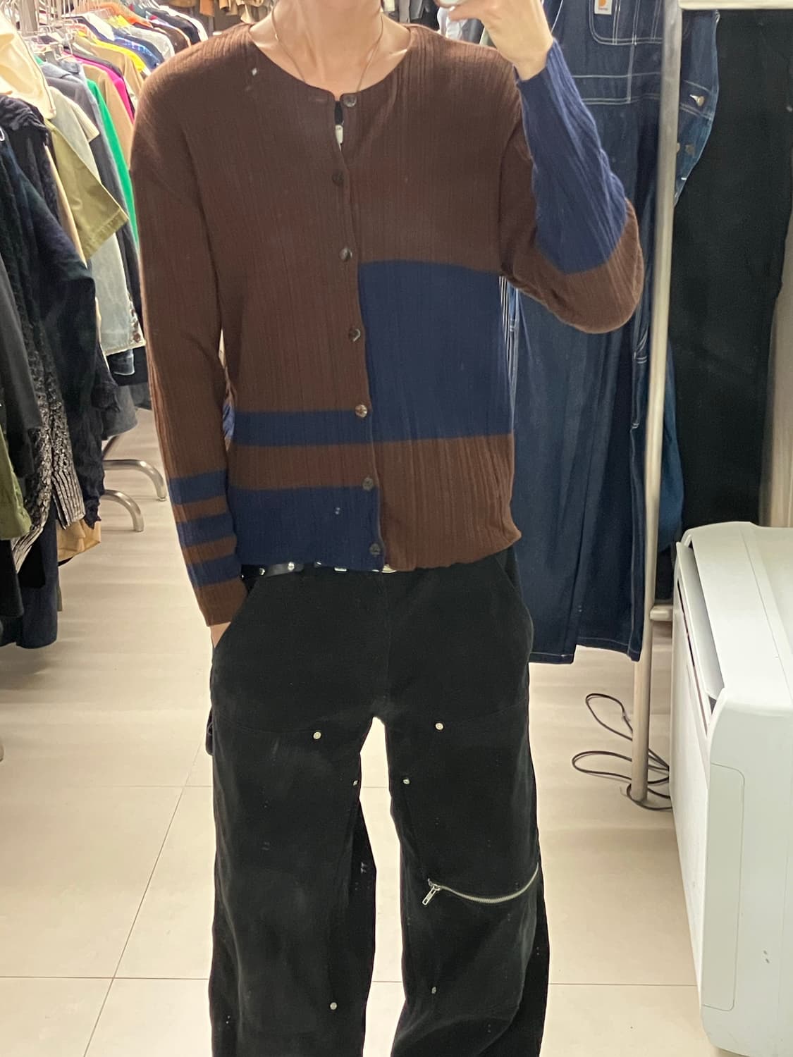 이세이미야케 하이스포르팅기어 배색 니트 가디건 M 상품이미지6