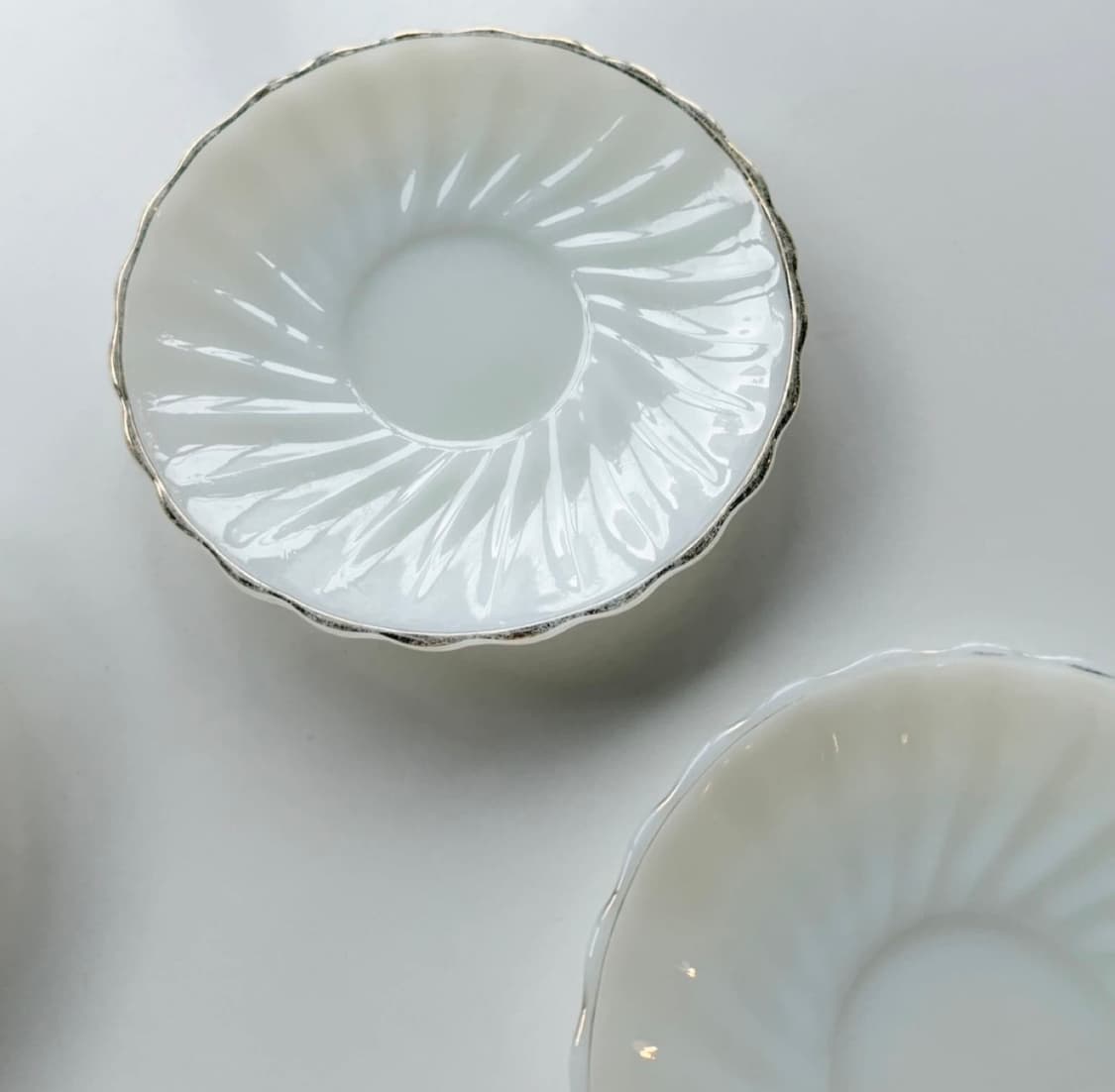 앵커호킹 밀크글라스 빈티지 소서 4p 일괄 (u.s.a) 상품이미지3