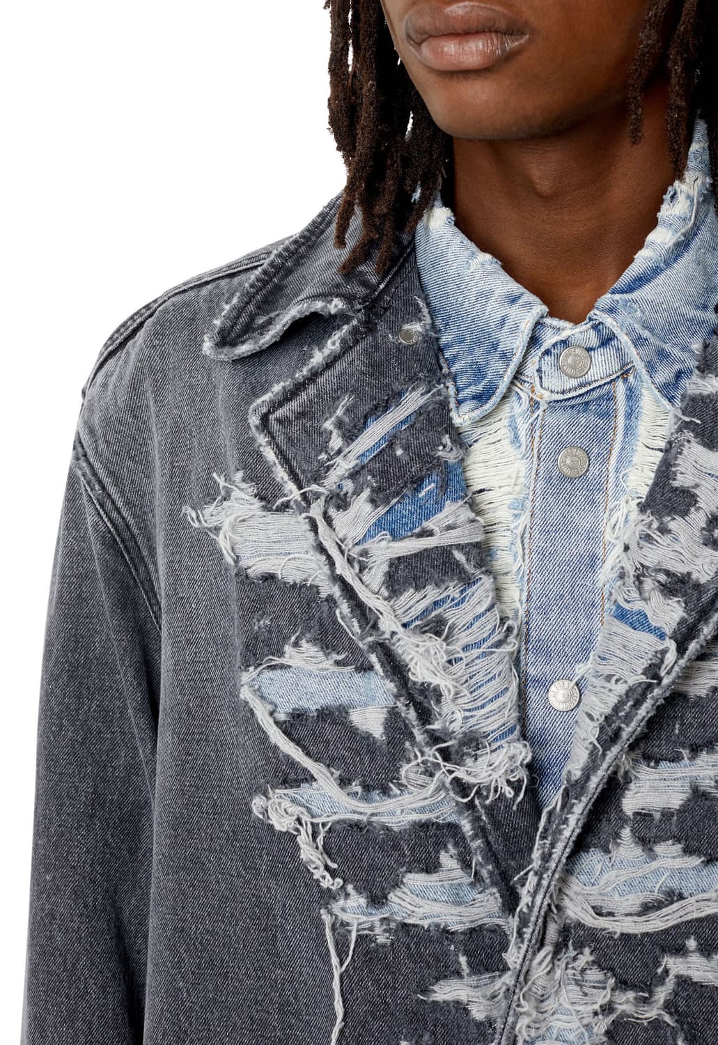 Disel Distress Effect Denim Coat 상품이미지1