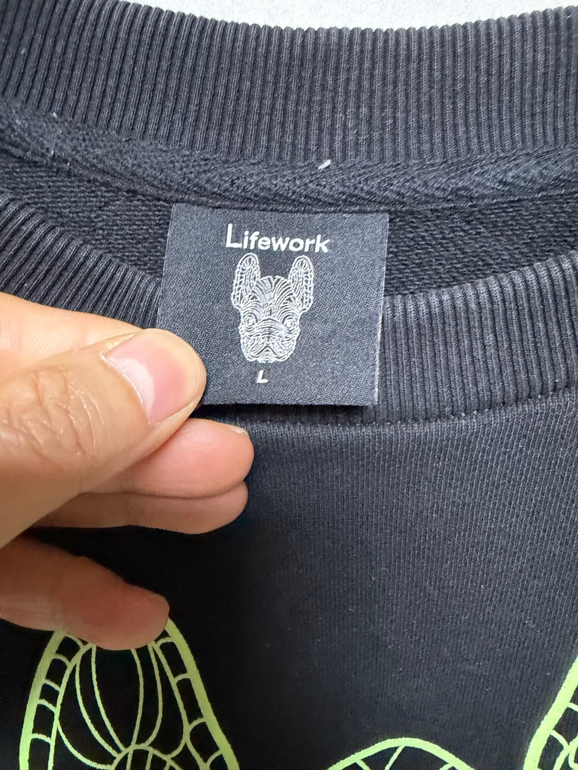 라이프워크 블랙 강아지 프린팅 맨투맨 싸이즈 100 상품이미지3