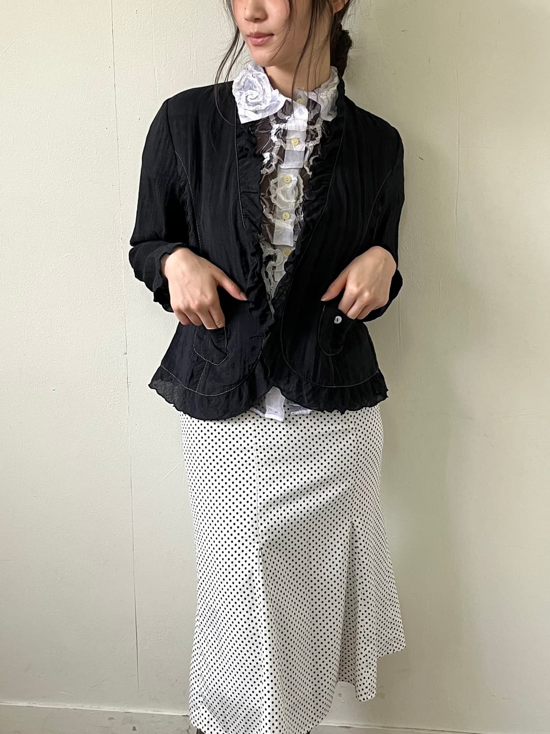 Kansai Bis 블랙 셔링 자켓 상품이미지4