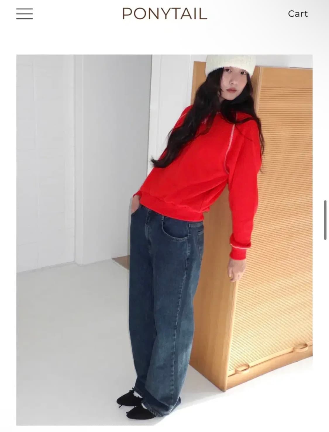 포니테일 NEW BELLA Loose-fit Jeans 팬츠 M 상품이미지2