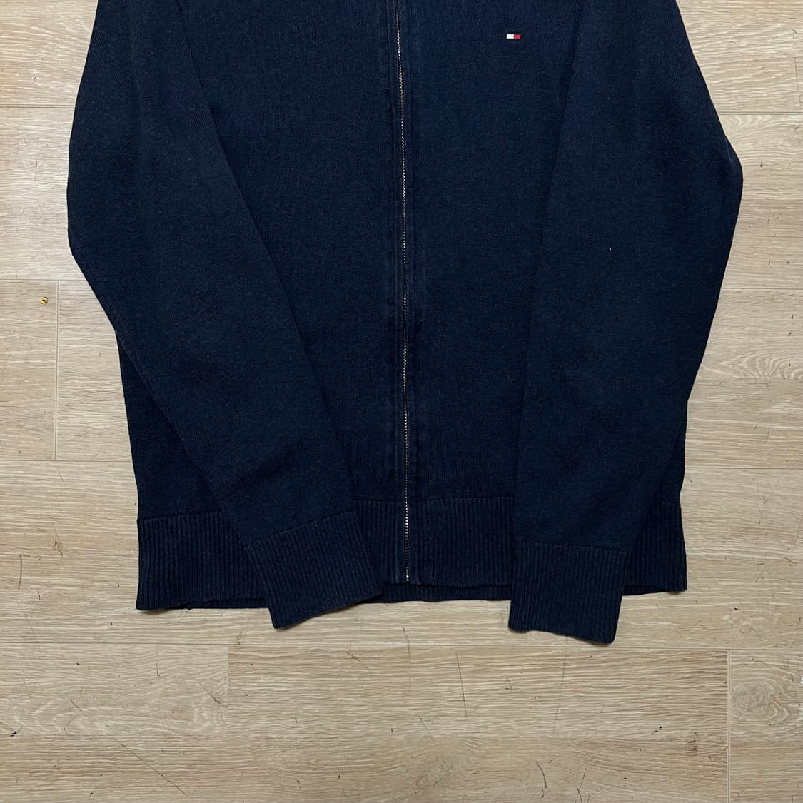 타미힐피거 피마코튼 캐시미어 스탠드넥 니트집업 [네이비] L/100 상품이미지3