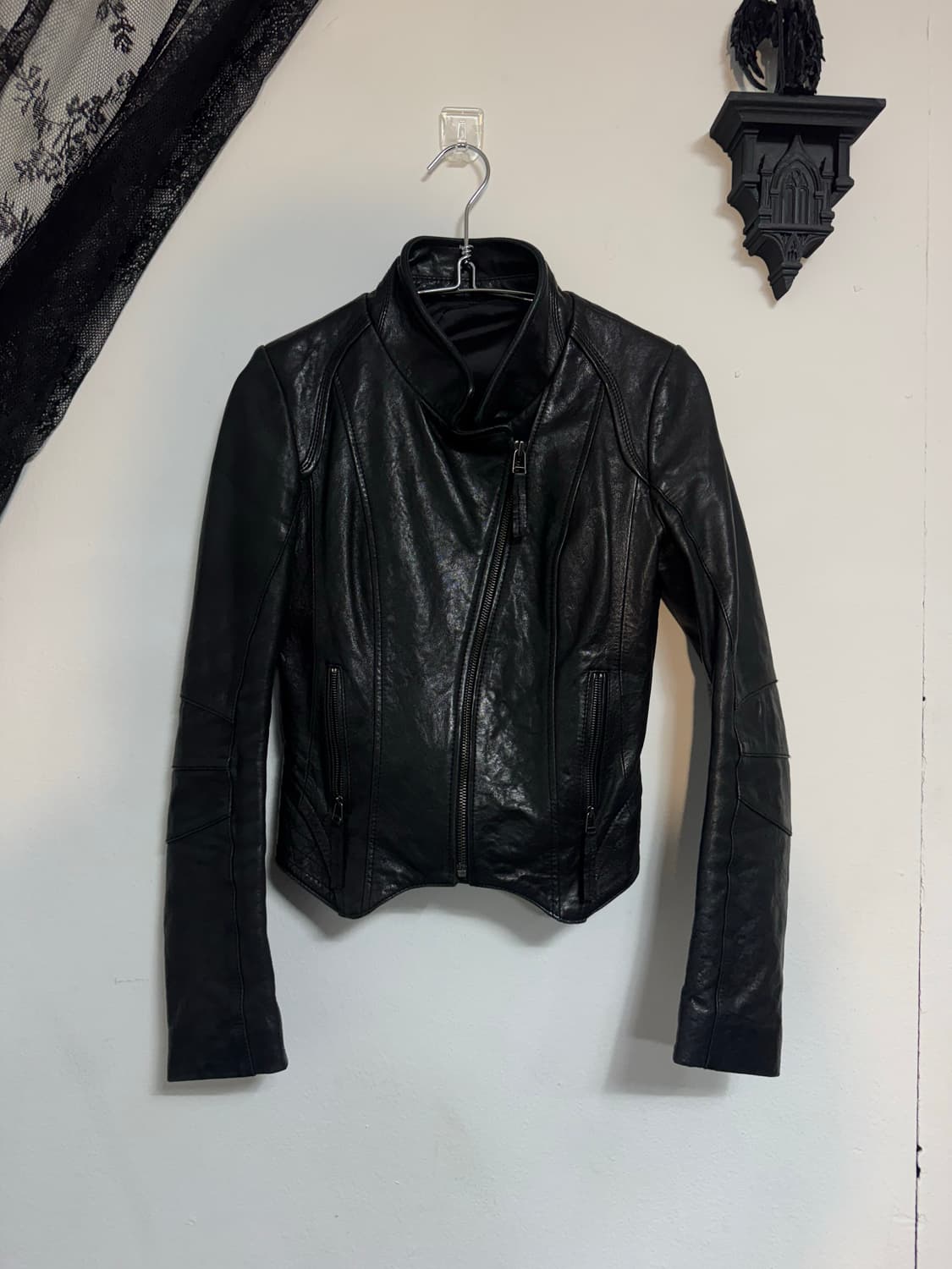 Black leather jacket 상품이미지2