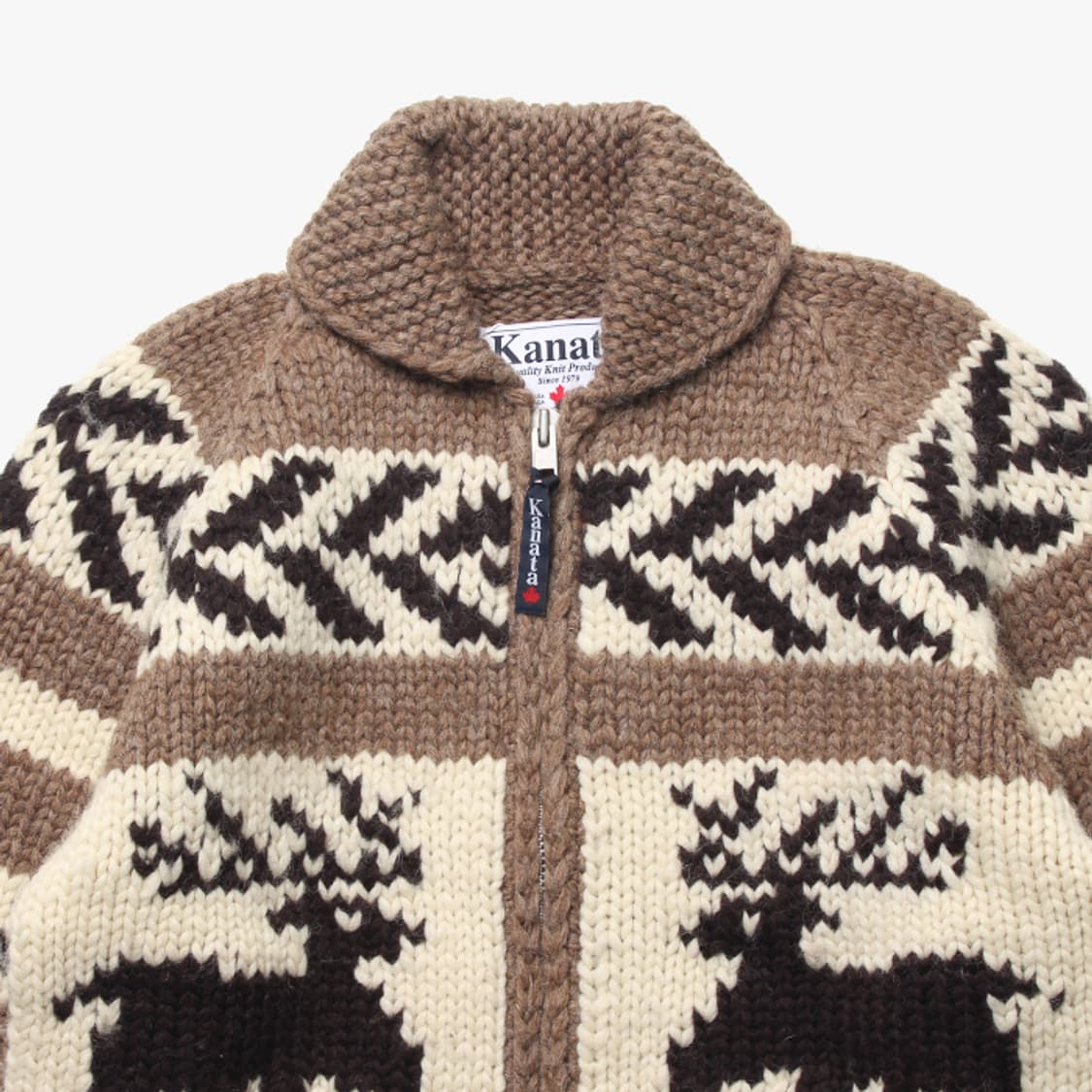  KANATA "Brown Knit Zip-up" 상품이미지2