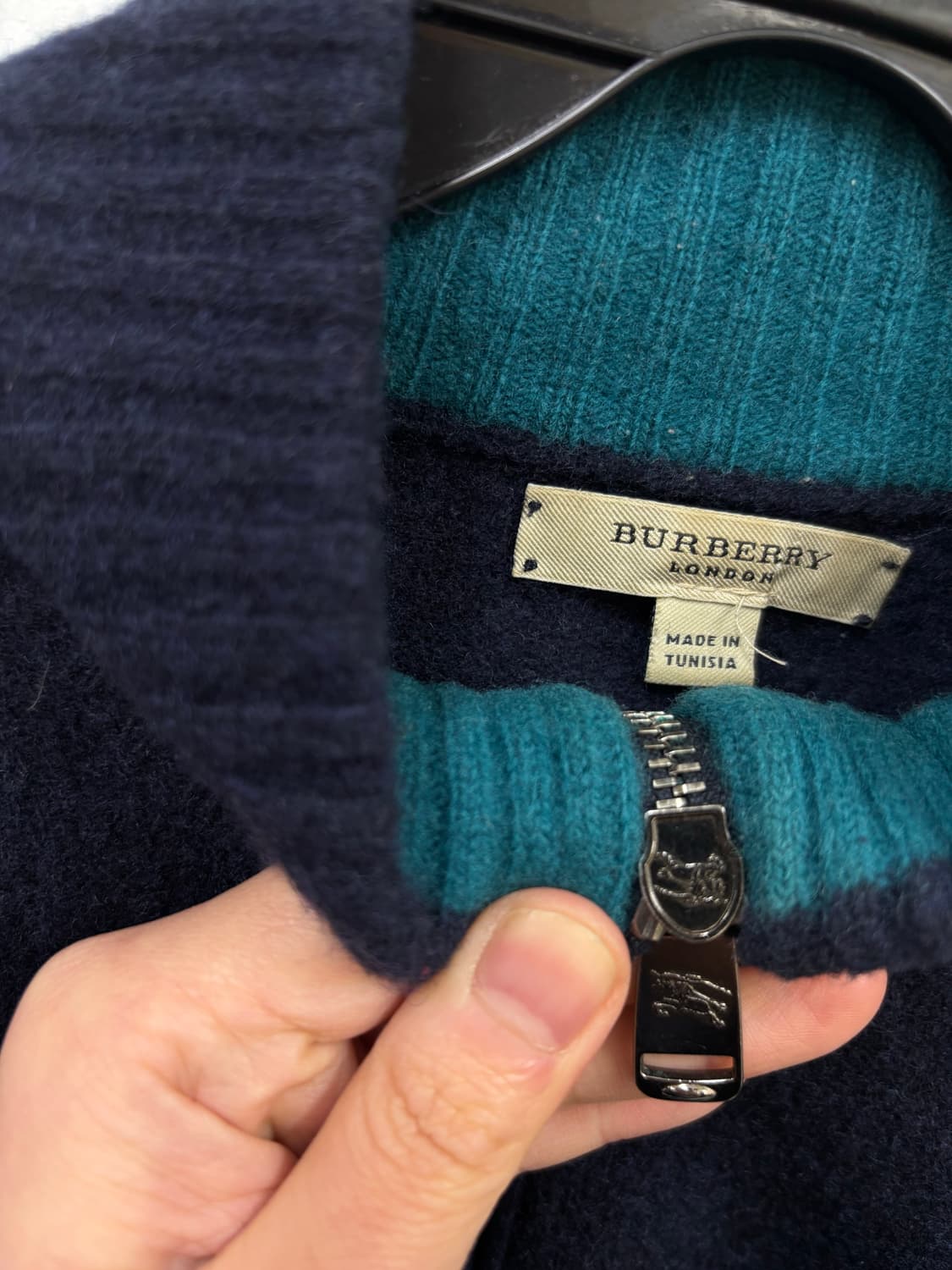 버버리런던 로고 울 니트집업 상품이미지6