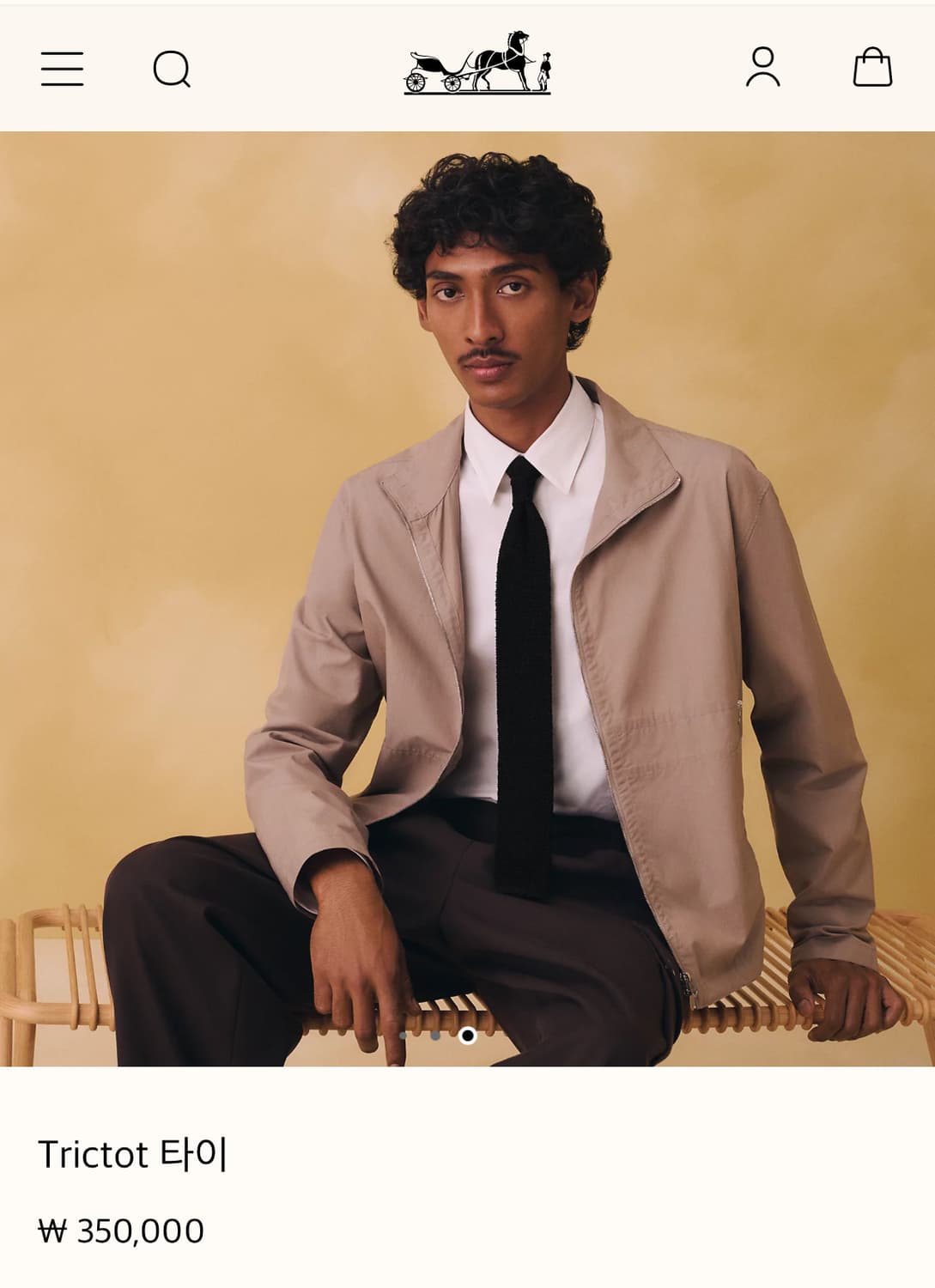 HERMES 에르메스 트리콧 니트 타이(실크) 상품이미지2