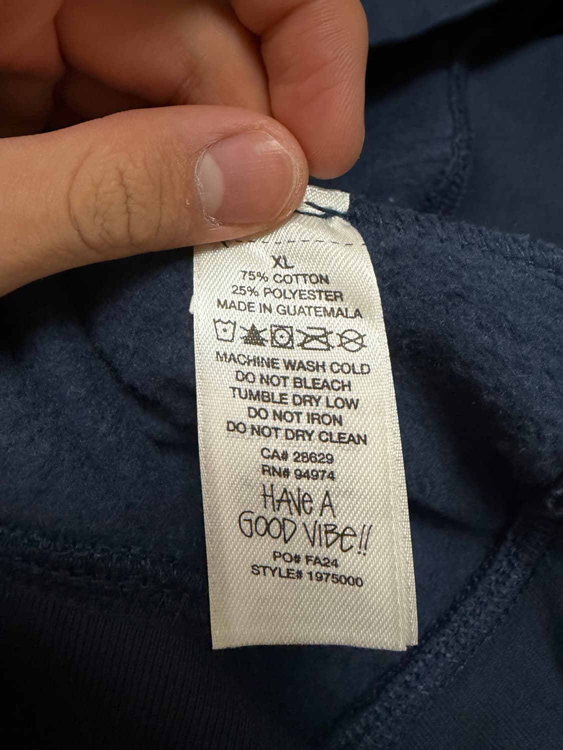 스투시 로고 네이비 후드집업 상품이미지7