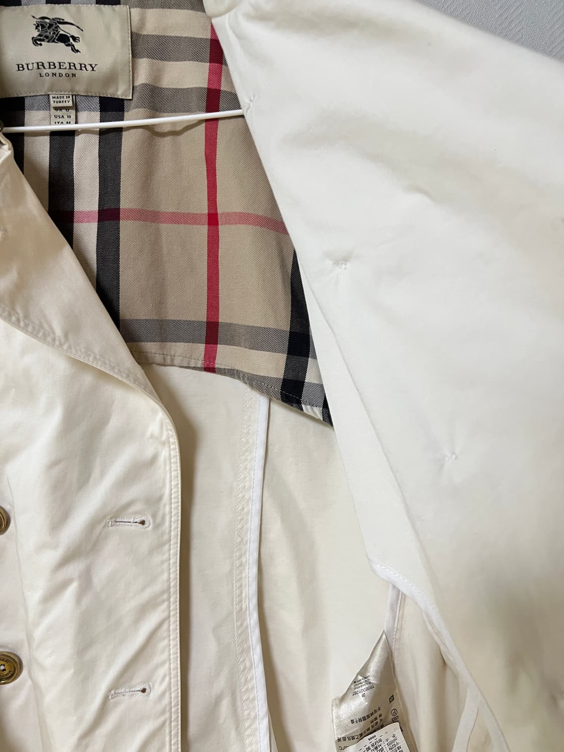버버리 크롭 개버딘 트렌치 자켓 m 상품이미지5