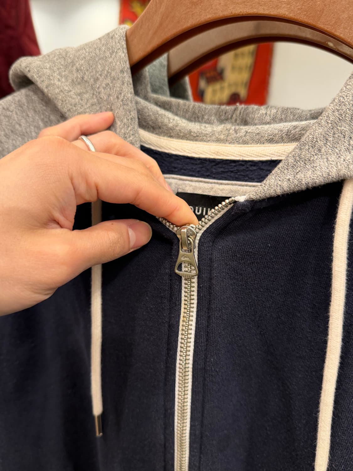 Quik Silver 퀵실버 배색 스웻 후드 집업 상품이미지3