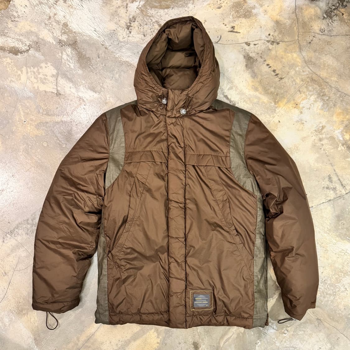 디젤 후드 패디드 다운 자켓 브라운 상품이미지1