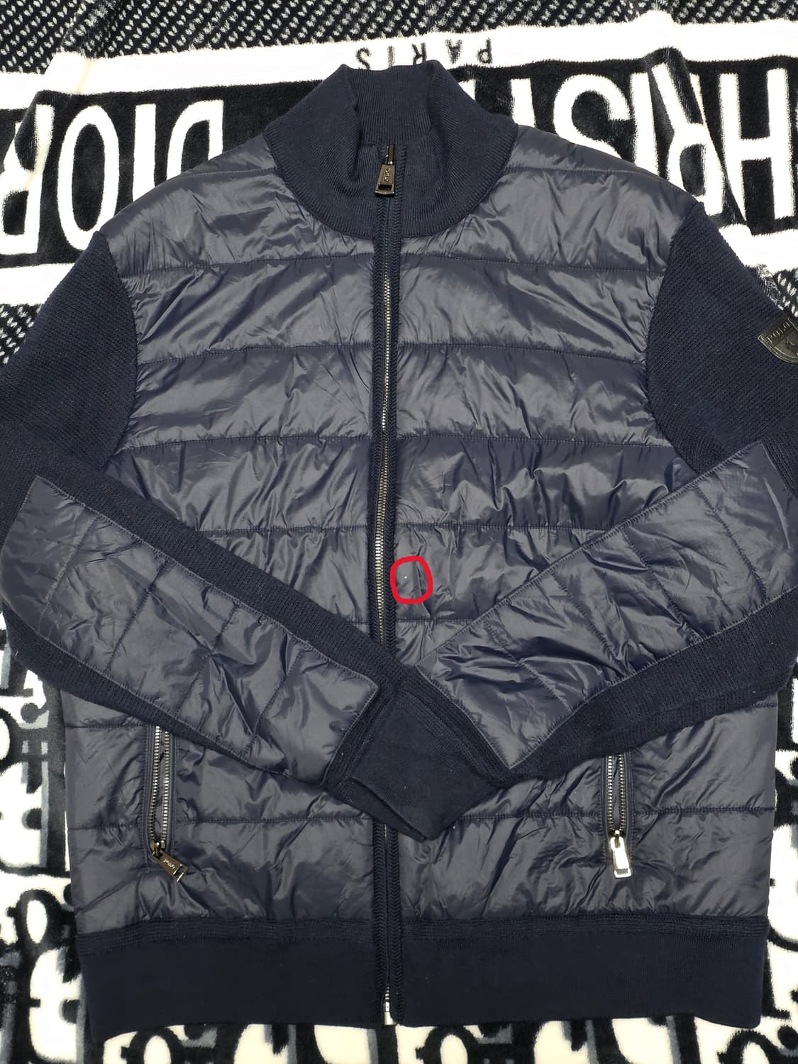 폴로 랄프로렌 하이브리드 풀집업 패딩니트 네이비 M 상품이미지3