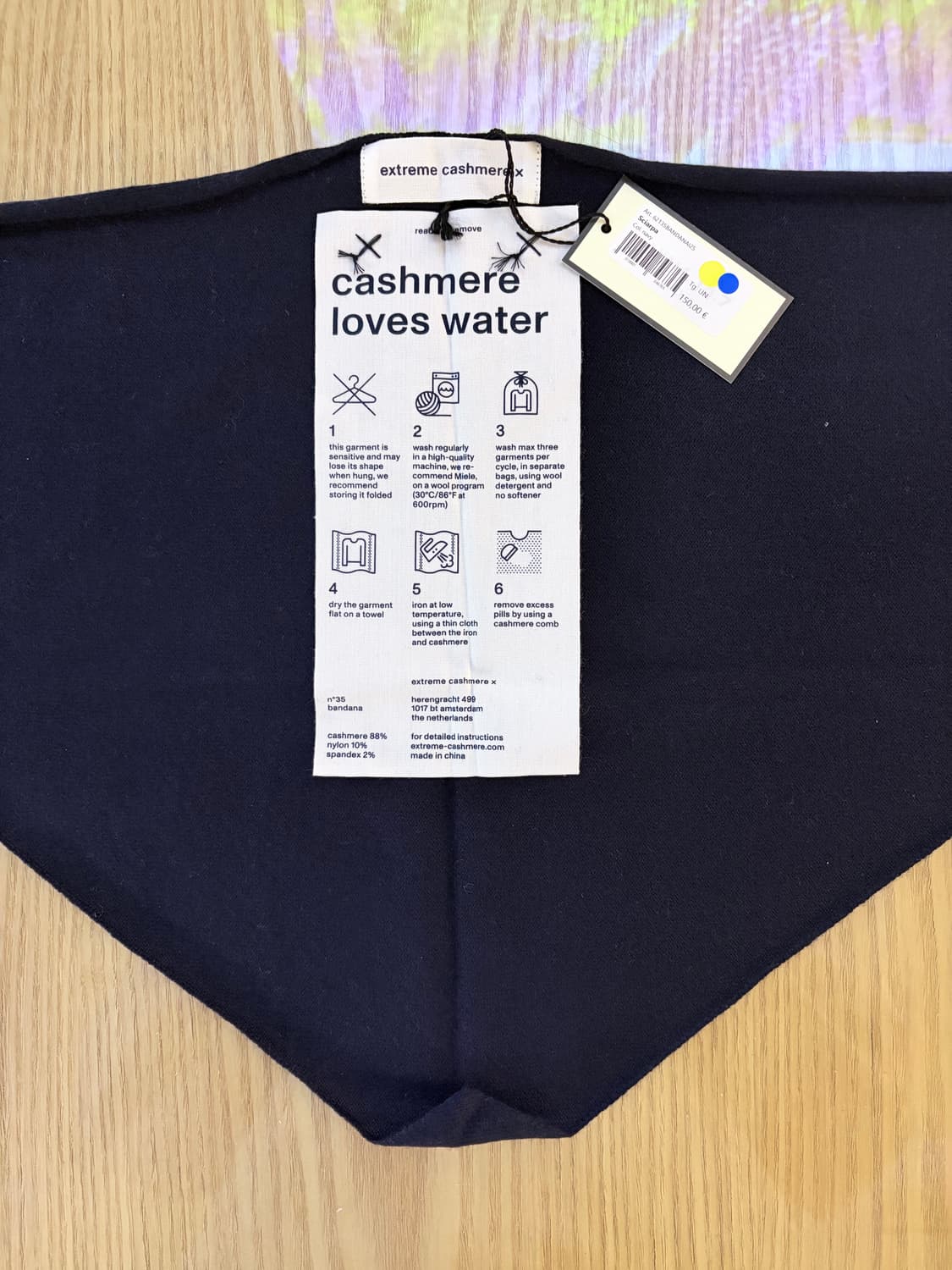 Extreme cashmere no.35 네이비 반다나 스카프 상품이미지1