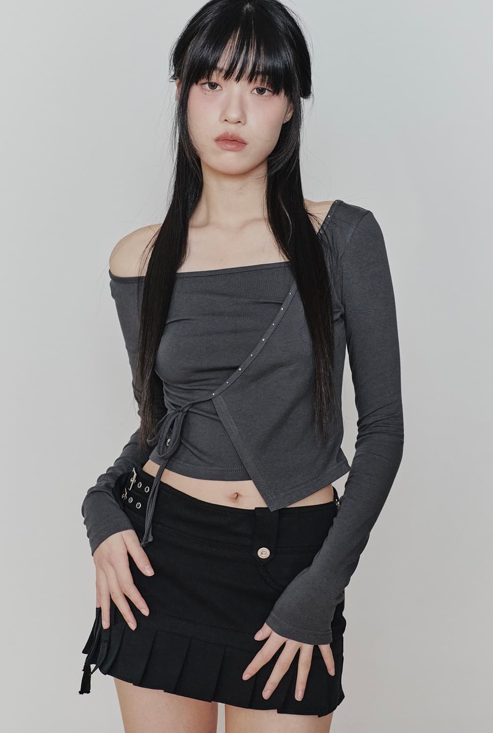 페인오어플레져 rue belted mini skirt 블랙 s 상품이미지1