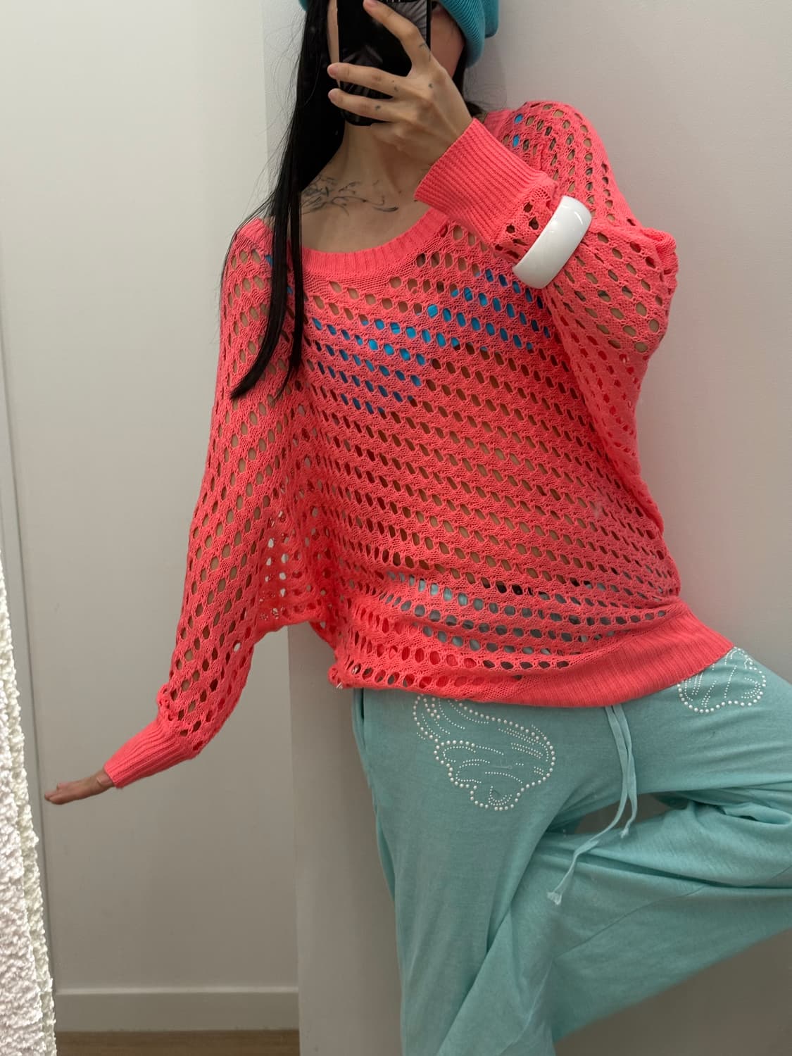 빈티지 y2k 크로셰 그물 니트 상품이미지5