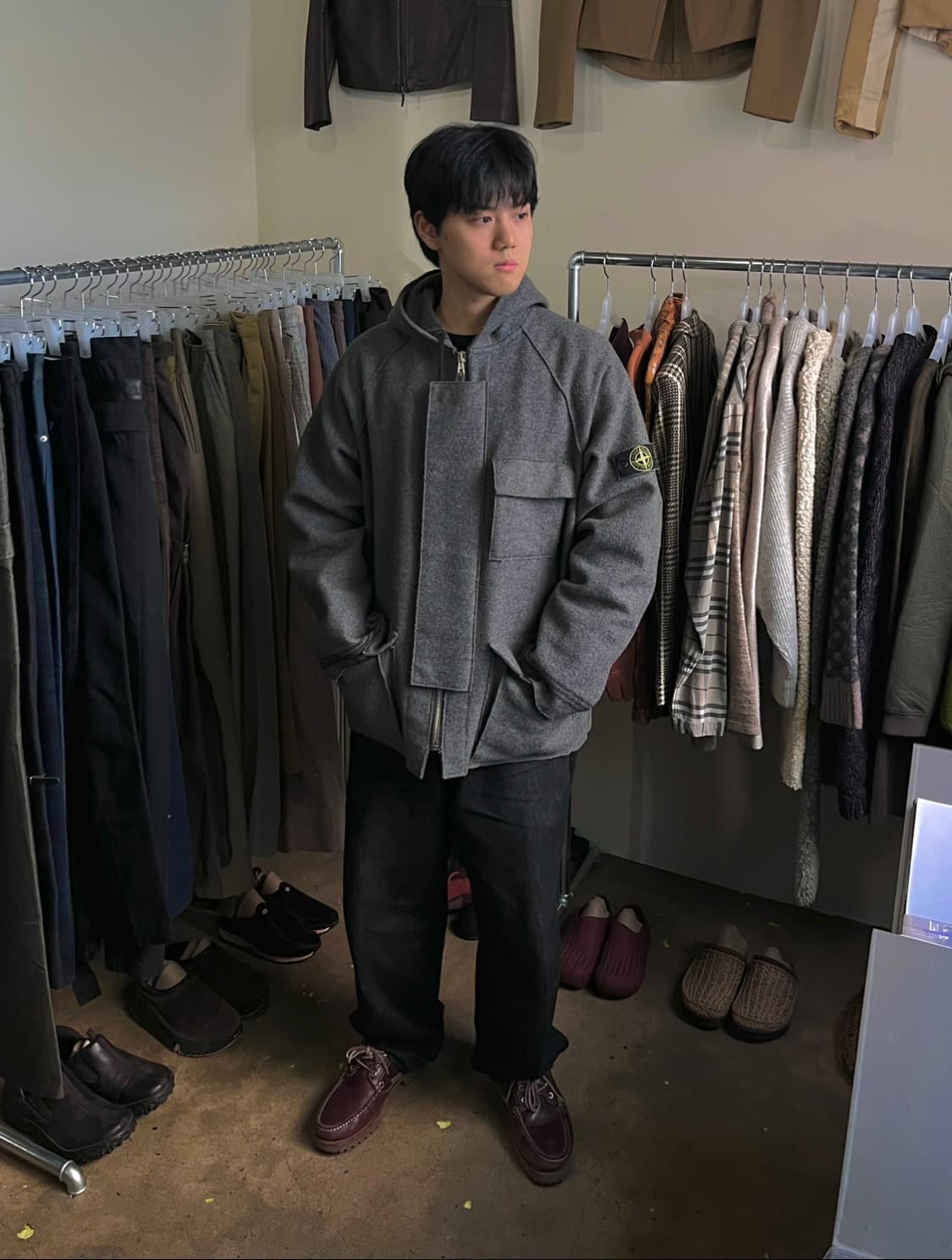 [L]92AW 스톤아일랜드 울 후드 3포켓 숏 코트 자켓 아카이브 상품이미지10