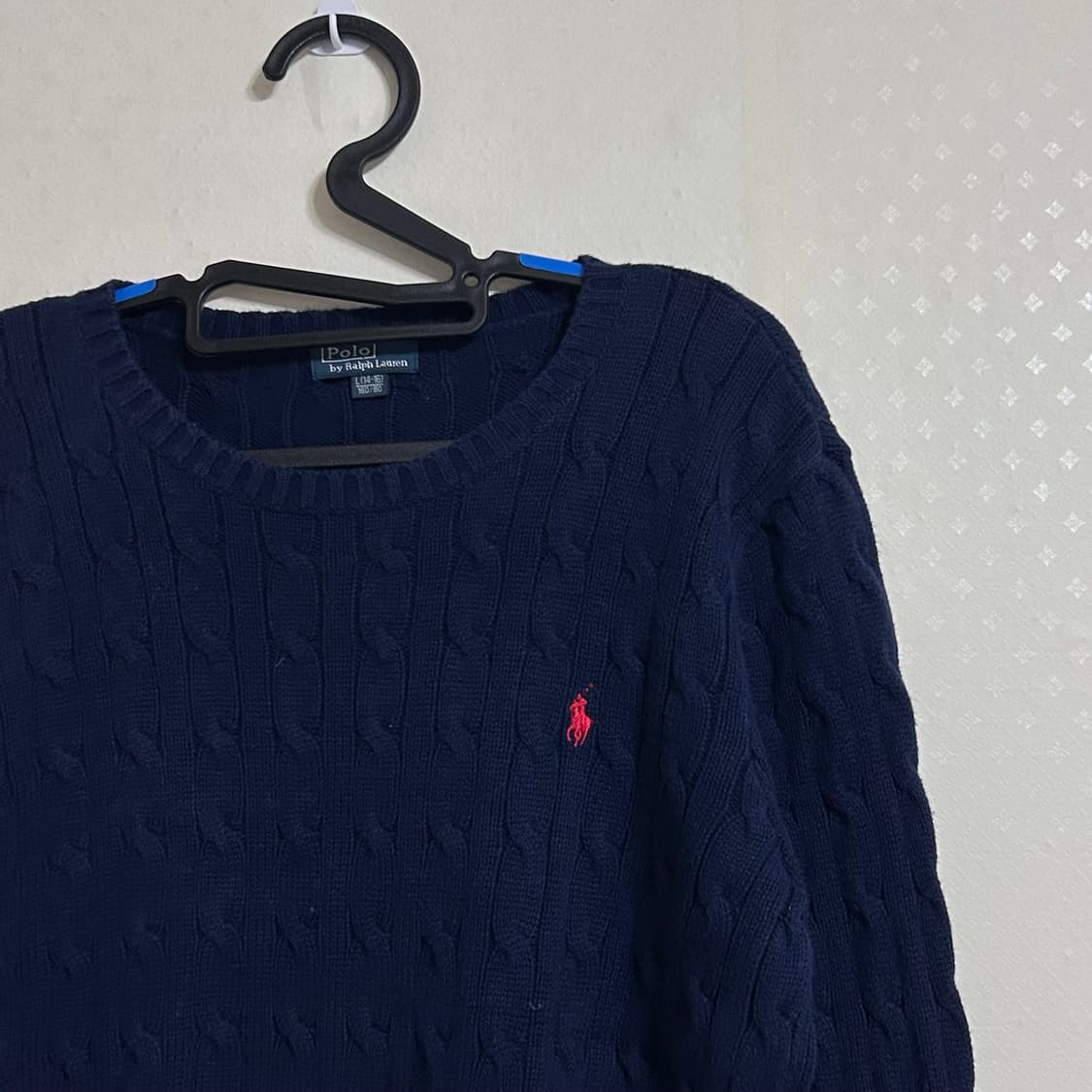 폴로 랄프로렌 신형 라운드넥 꽈배기 니트 네이비 상품이미지5