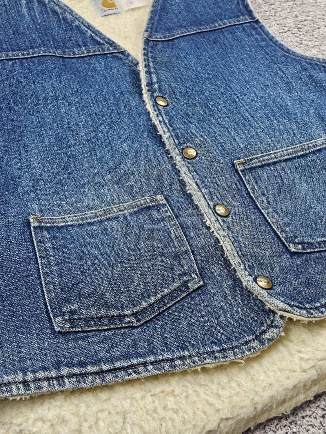 USA 칼하트 8SV 데님 쉐르파 워크 베스트 ( XL ) / 10355 상품이미지9