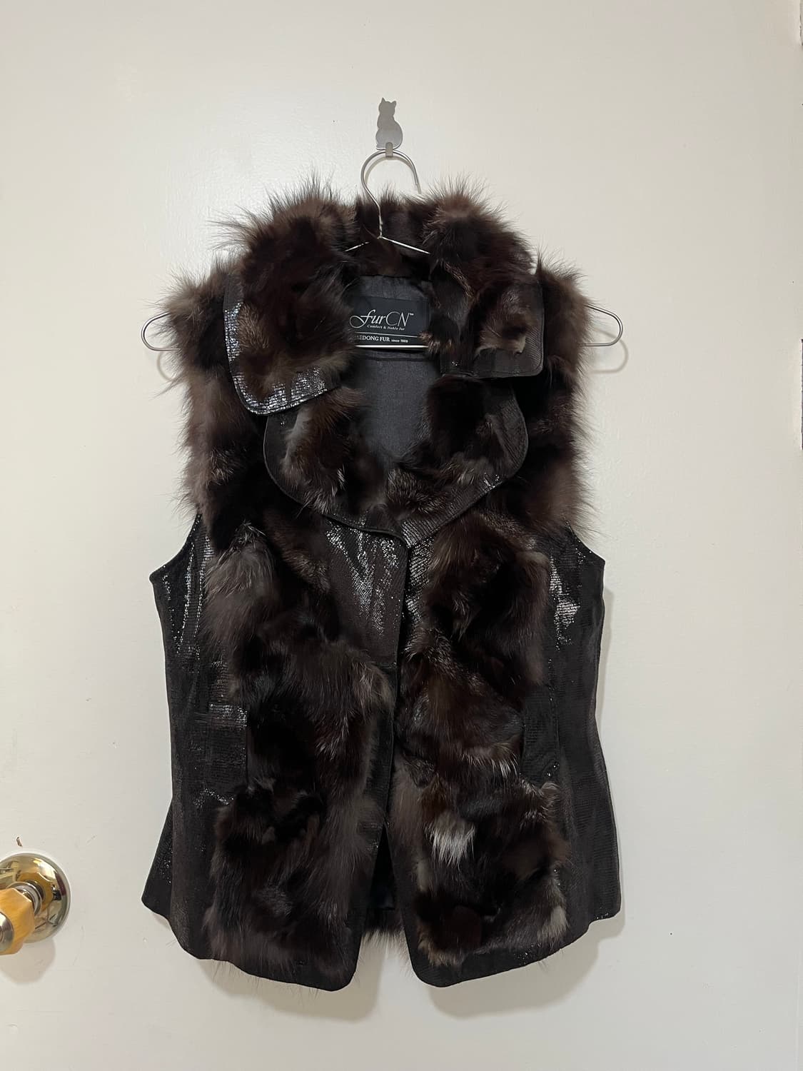 폭스 퍼 믹스 가죽 베스트 상품이미지3