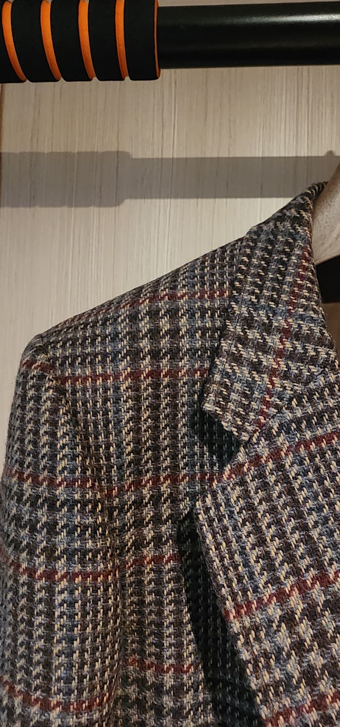 브라운 체크 트위드 모직자켓 L~슬림XL 상품이미지3