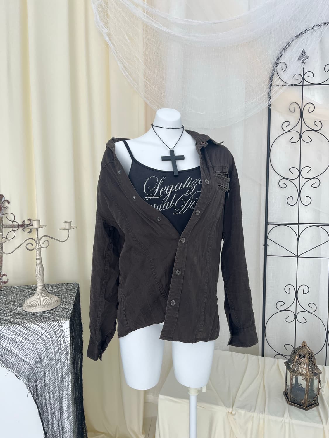 다크브라운 셔츠 상품이미지1