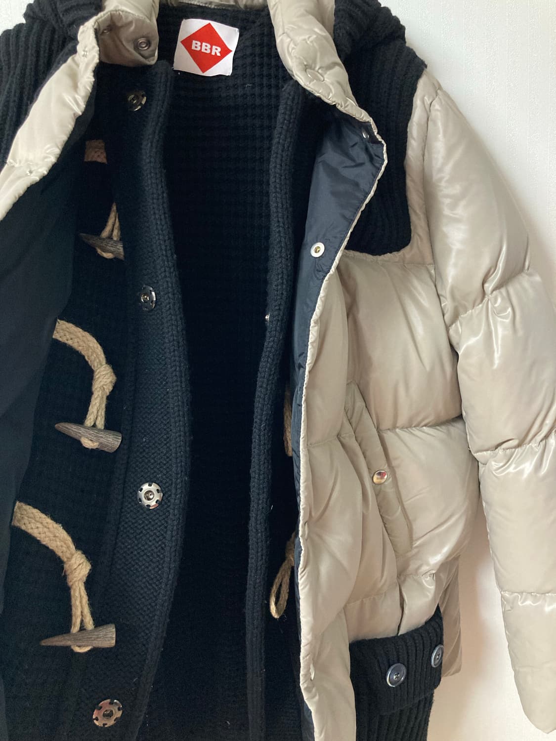 (M) BBR 패딩 점퍼 베이지/블랙 드라이 완료 상품이미지10